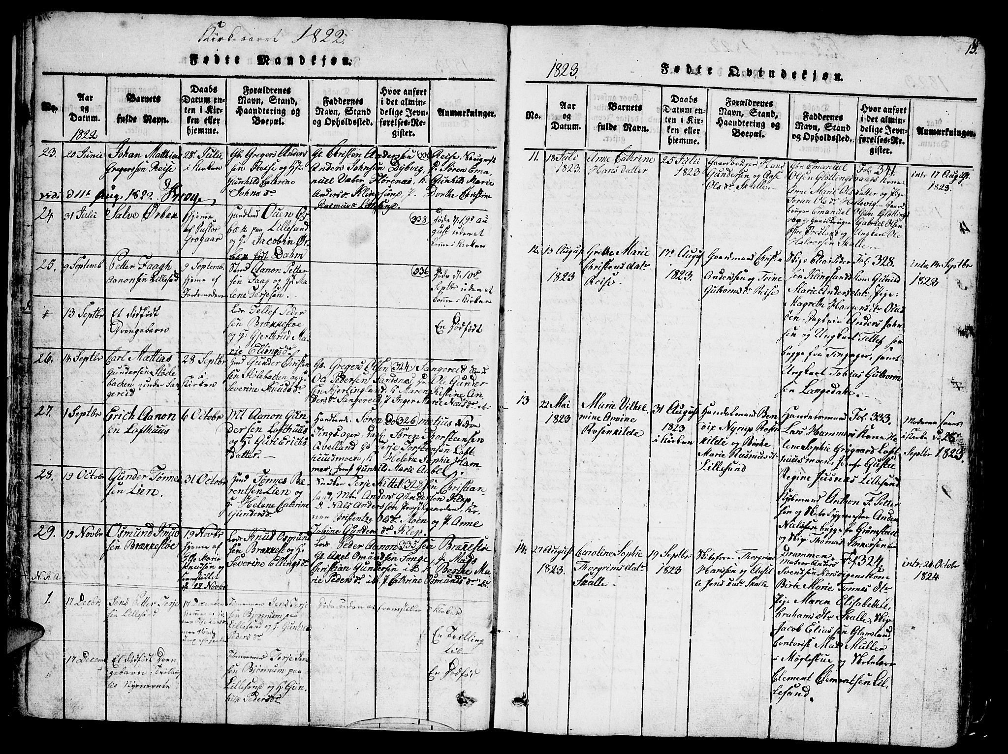 Vestre Moland sokneprestkontor, AV/SAK-1111-0046/F/Fb/Fbb/L0001: Parish register (copy) no. B 1, 1816-1851, p. 15