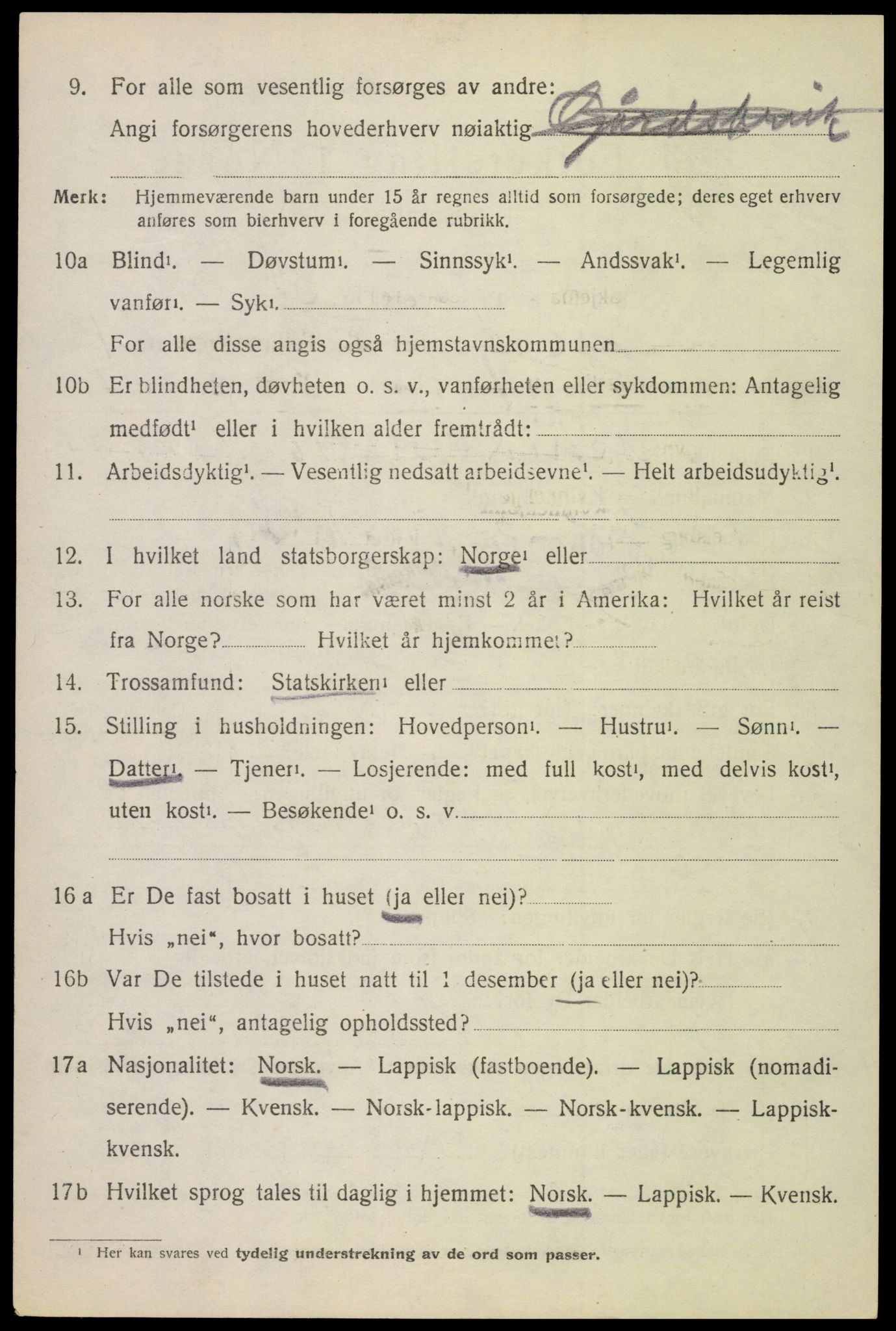 SAT, 1920 census for Borge, 1920, p. 4302