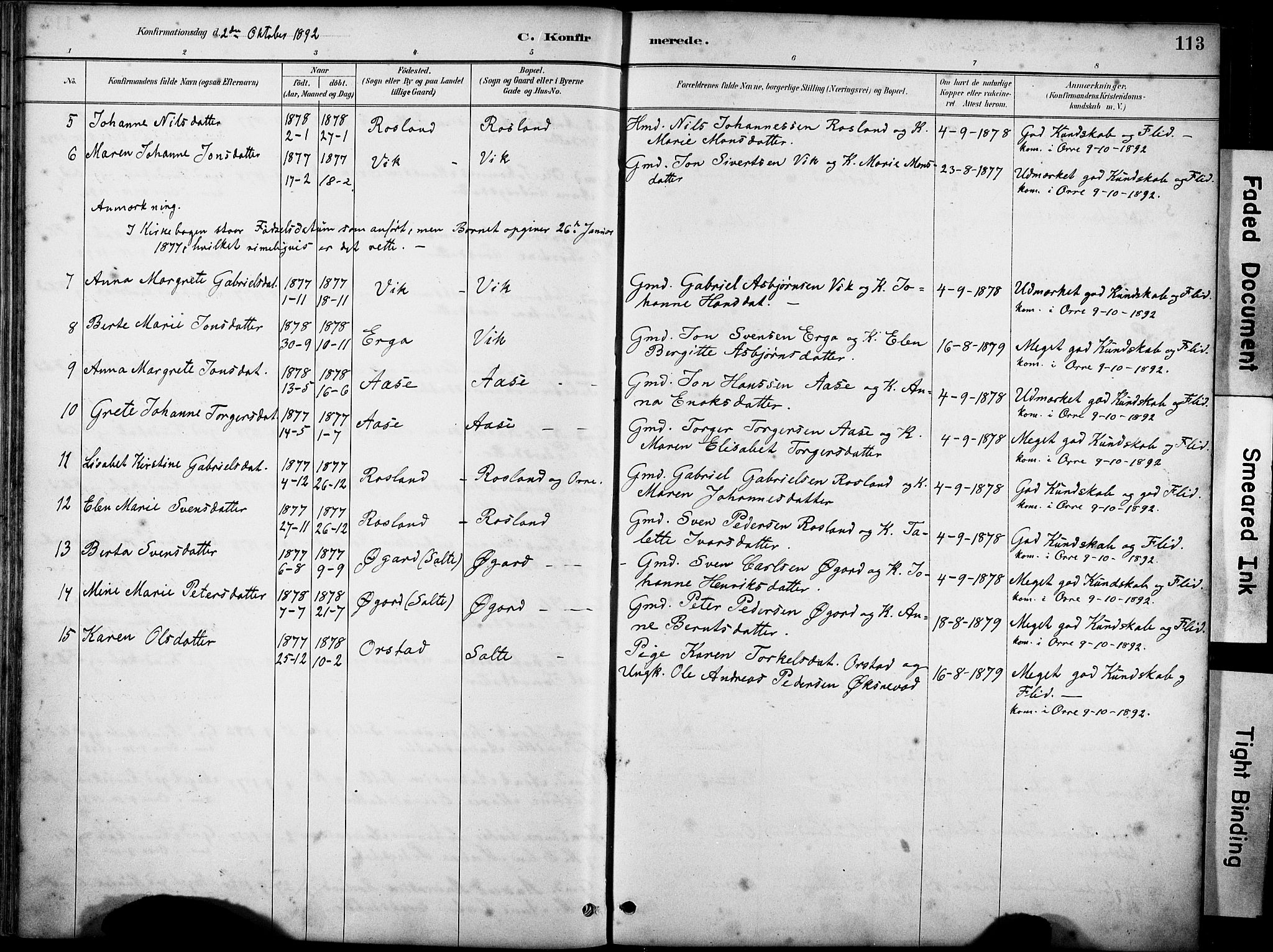 Klepp sokneprestkontor, AV/SAST-A-101803/001/3/30BA/L0007: Parish register (official) no. A 8, 1886-1912, p. 113