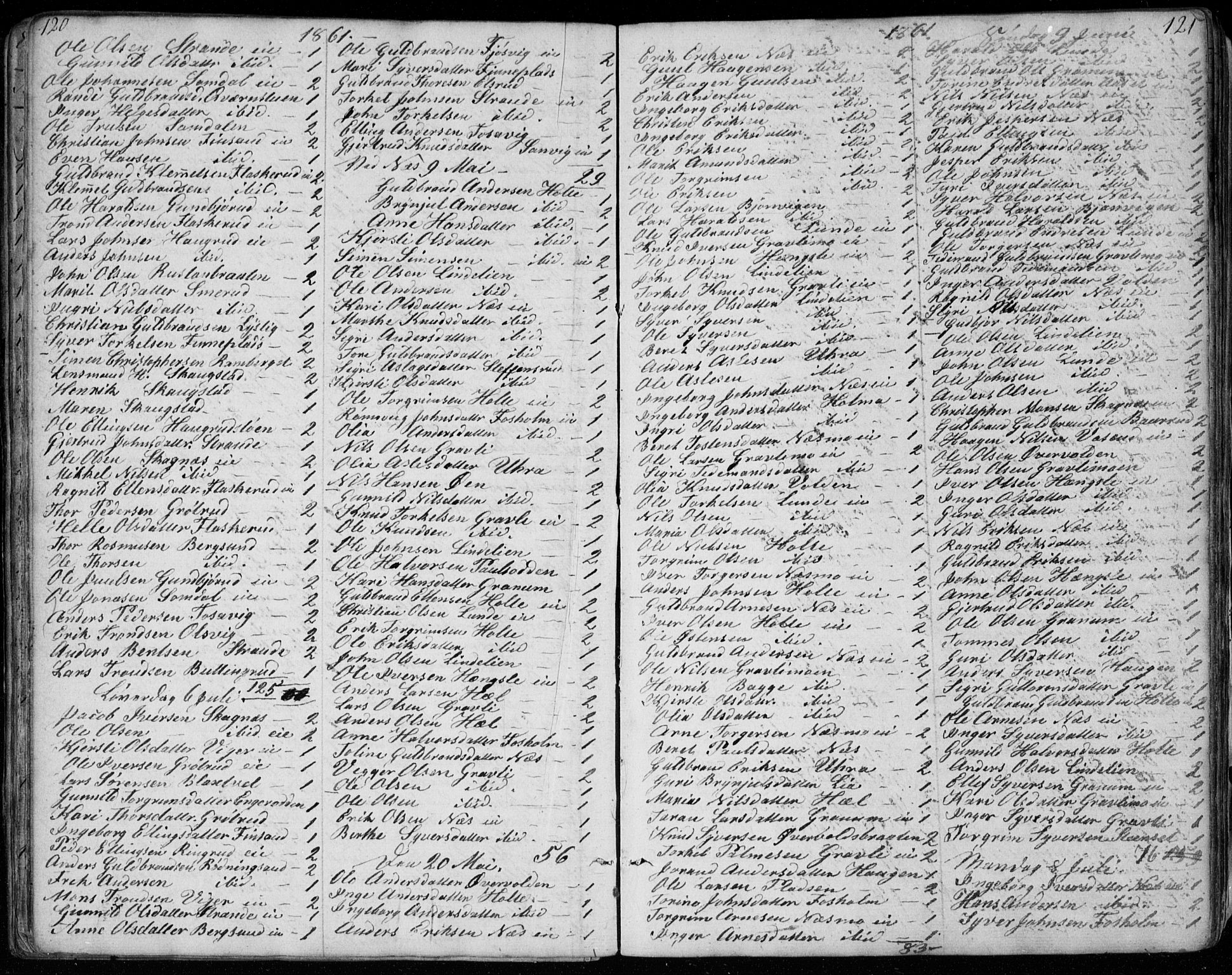 Ådal kirkebøker, AV/SAKO-A-248/G/Ga/L0002: Parish register (copy) no. I 2, 1840-1861, p. 120-121