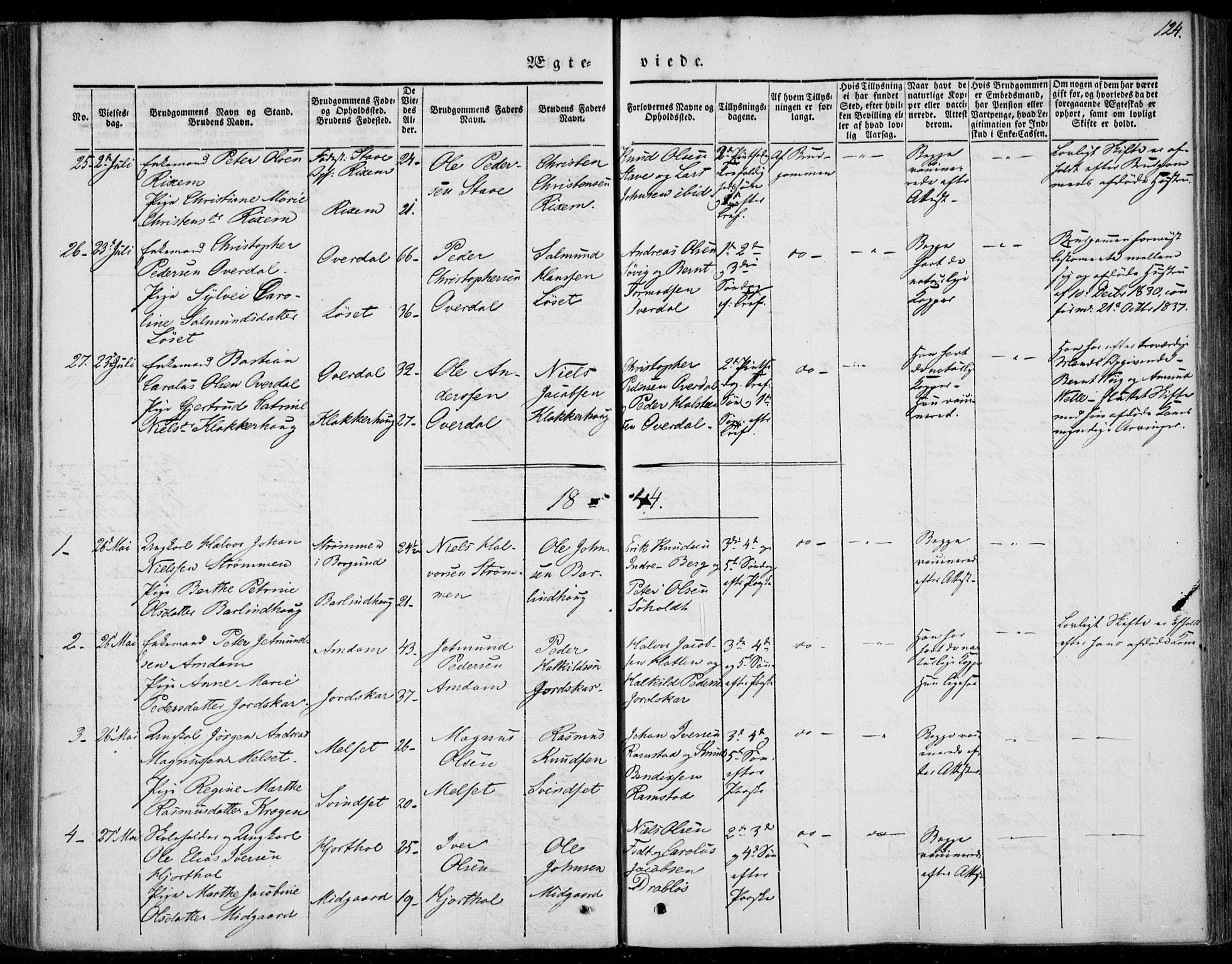 Ministerialprotokoller, klokkerbøker og fødselsregistre - Møre og Romsdal, AV/SAT-A-1454/522/L0312: Parish register (official) no. 522A07, 1843-1851, p. 124