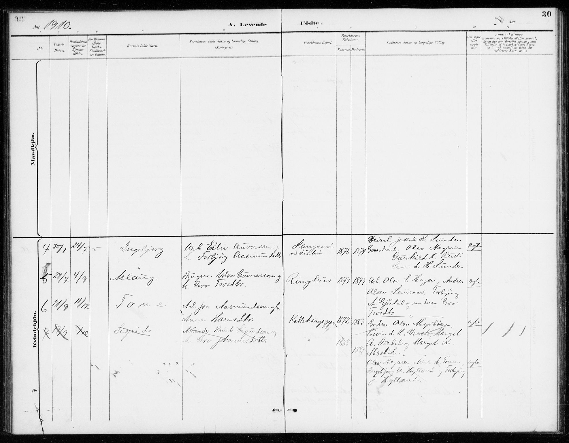 Vinje kirkebøker, AV/SAKO-A-312/G/Gb/L0003: Parish register (copy) no. II 3, 1892-1943, p. 30