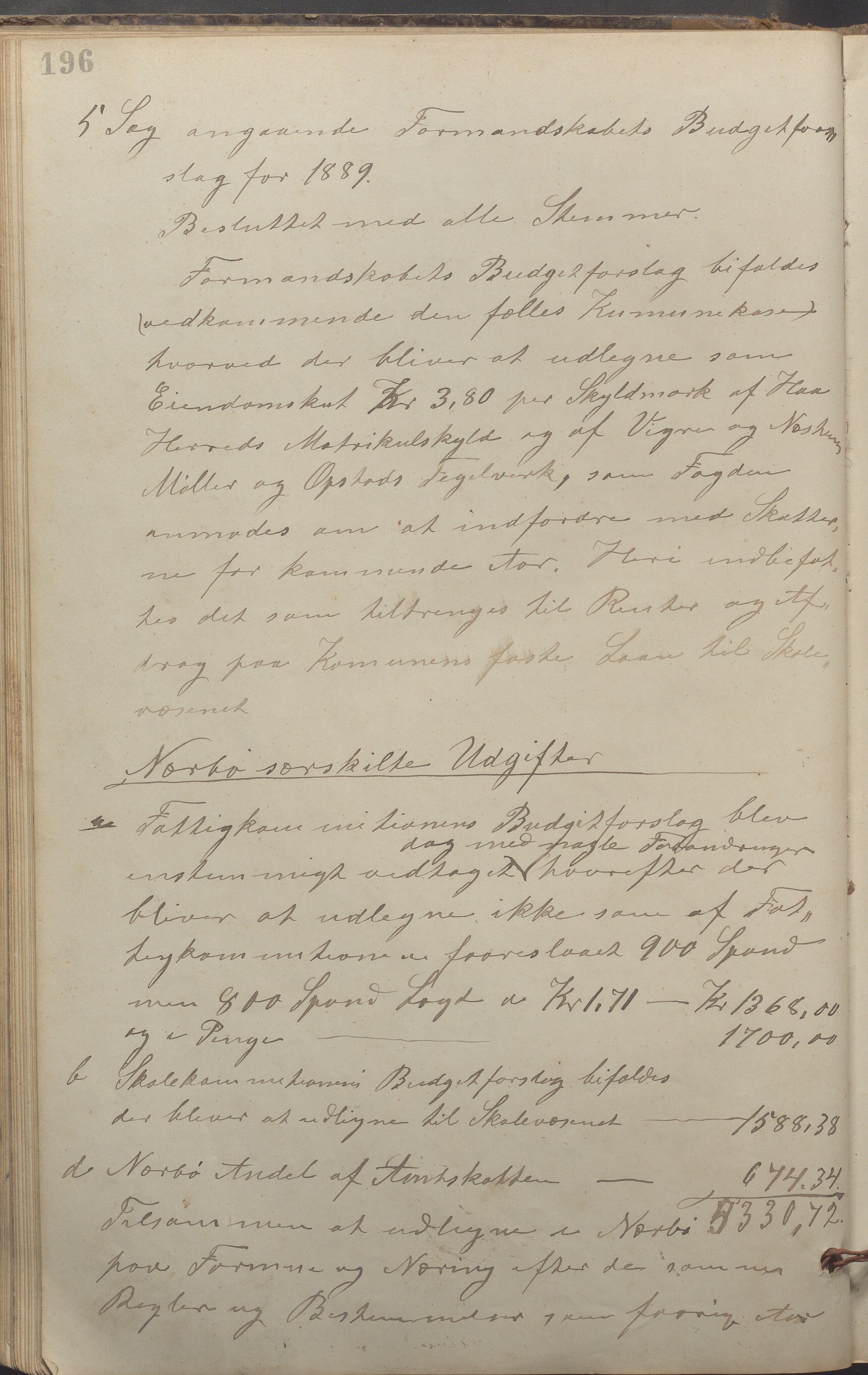 Haa kommune- Formannskapet, IKAR/K-100901/A/L0003: Møtebok, 1882-1890, p. 196