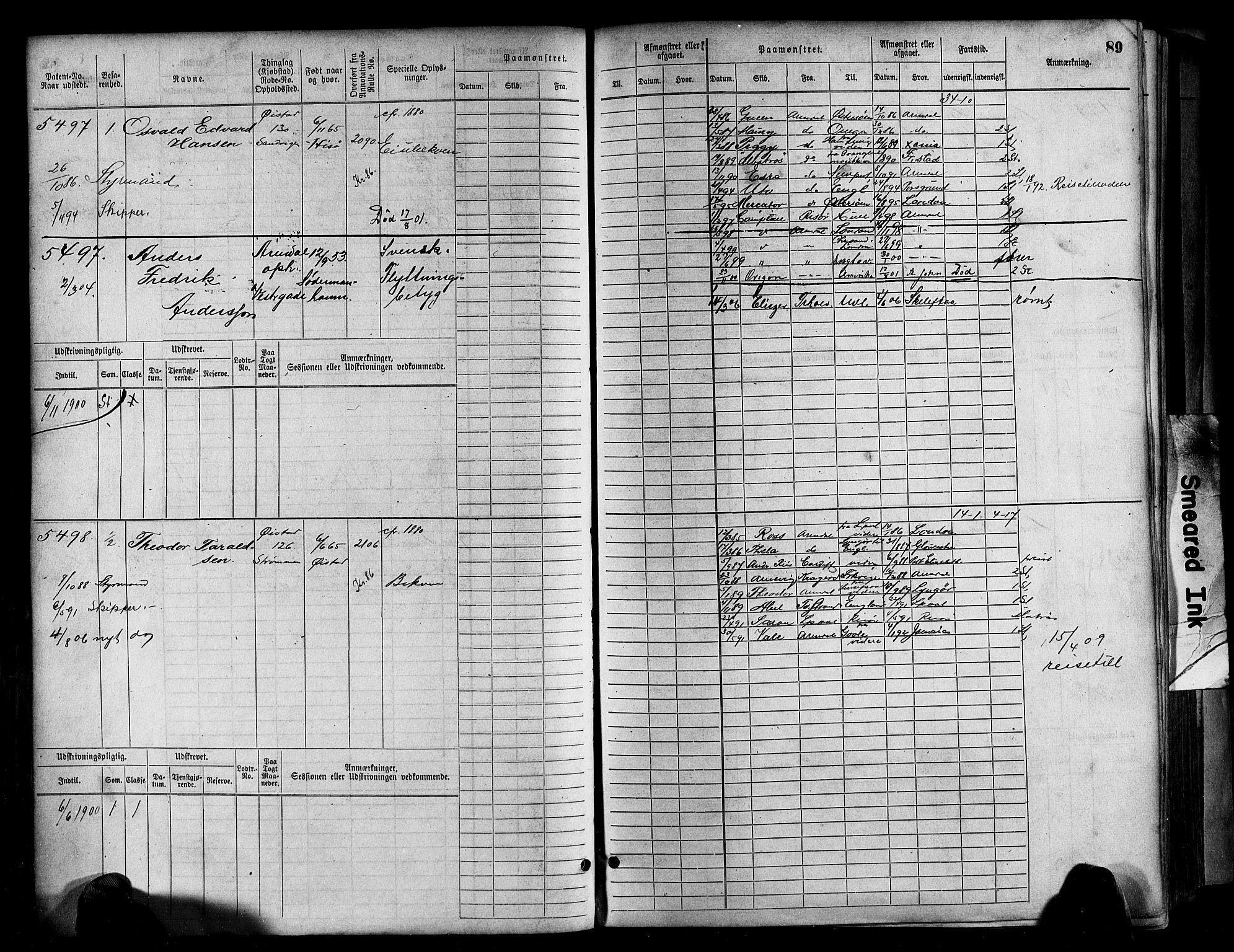 Arendal mønstringskrets, AV/SAK-2031-0012/F/Fb/L0017: Hovedrulle A nr 5323-6076, S-15, 1884-1892, p. 90
