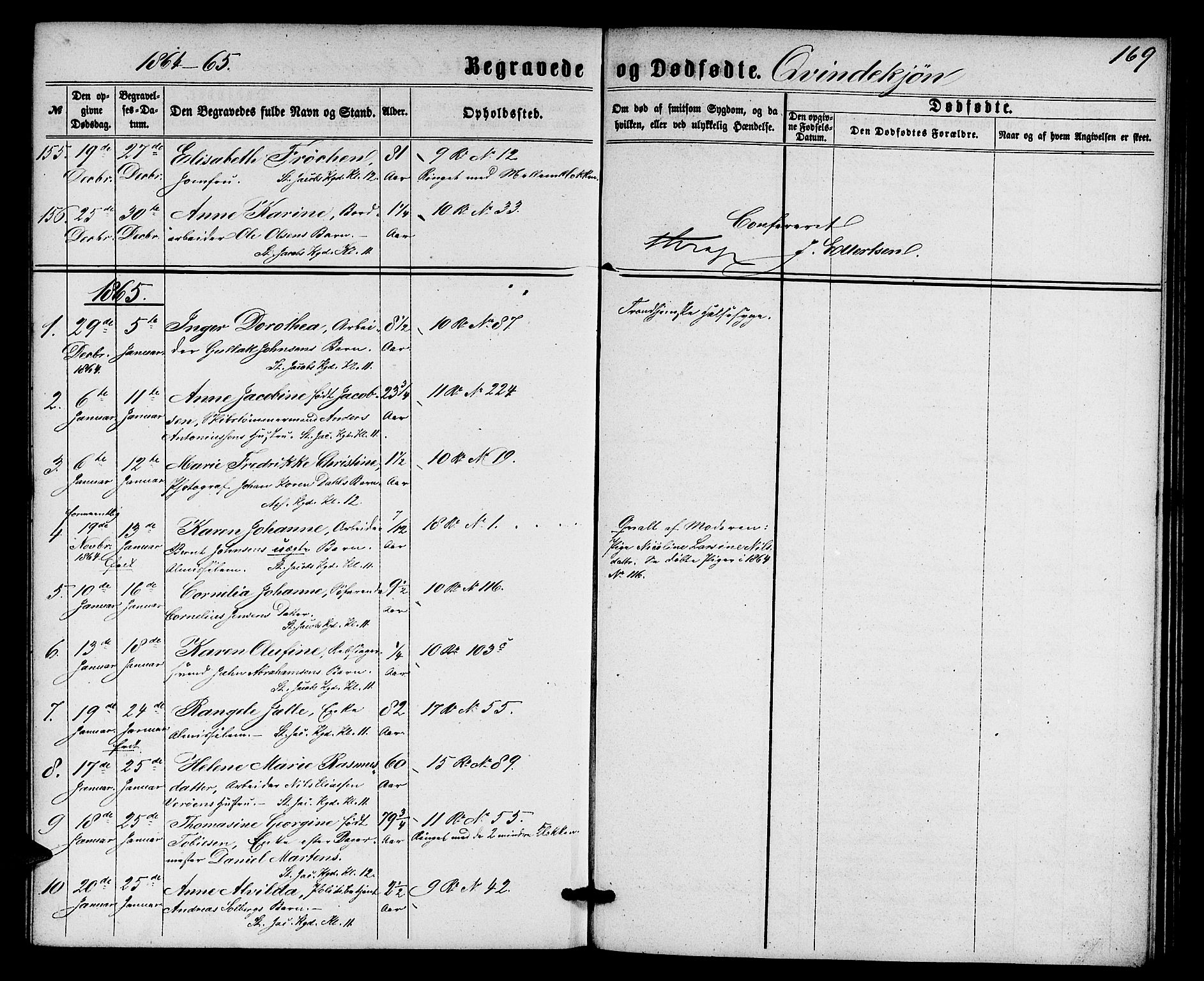 Domkirken sokneprestembete, SAB/A-74801/H/Hab/L0039: Parish register (copy) no. E 3, 1860-1868, p. 169