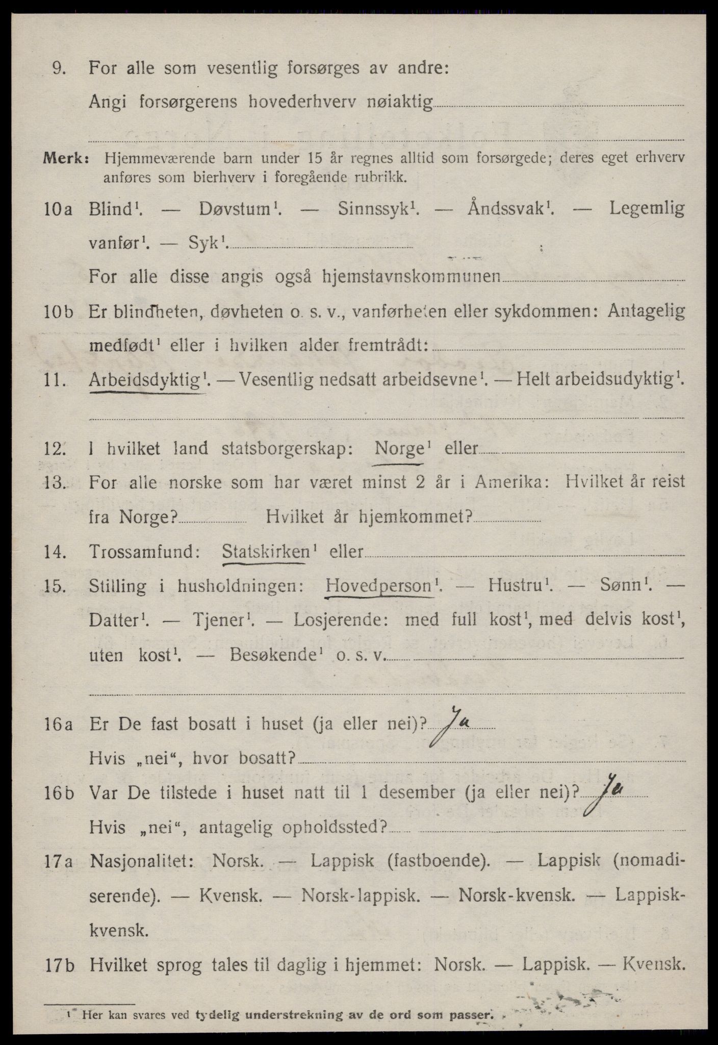 SAT, 1920 census for Hølonda, 1920, p. 2206