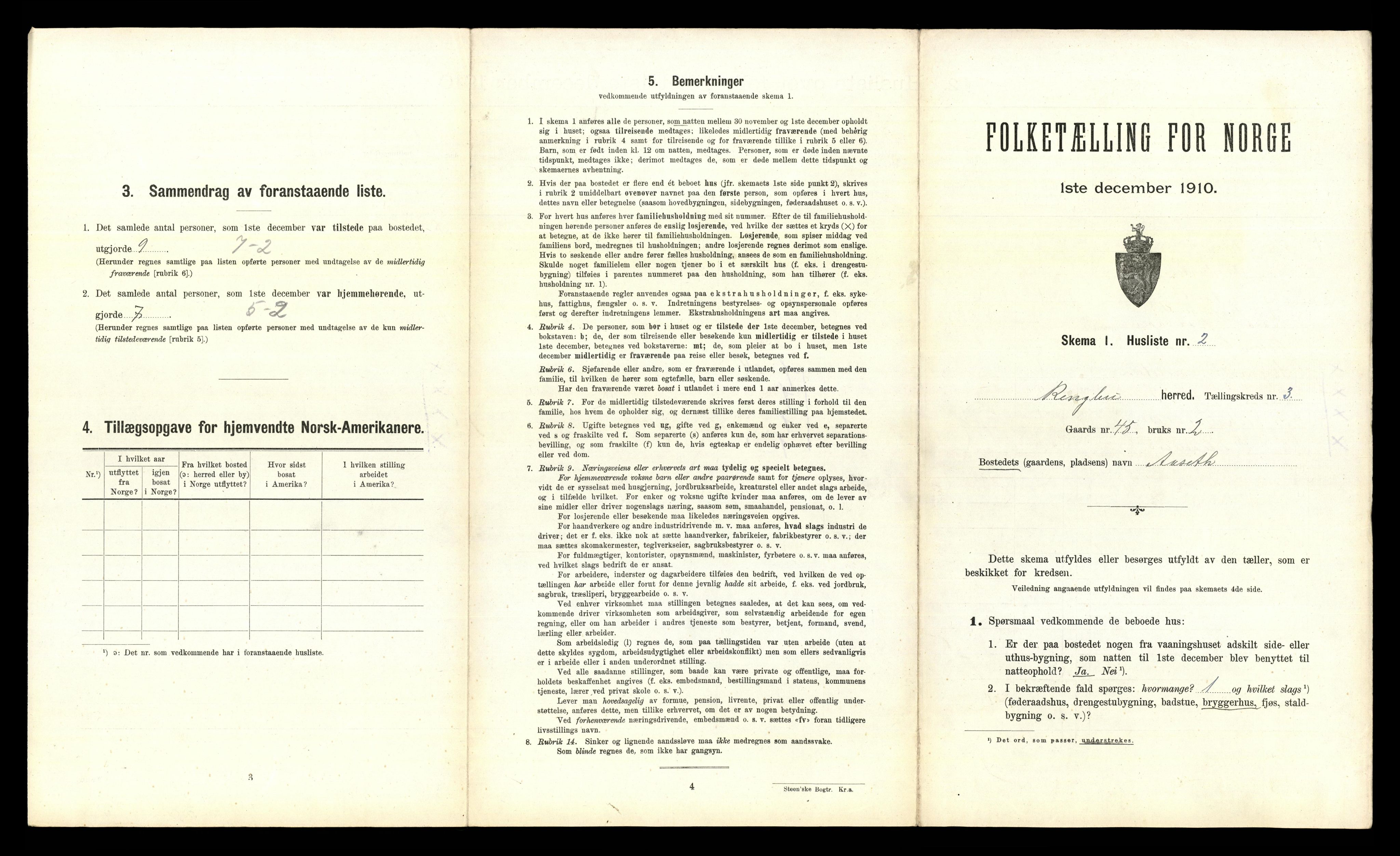 RA, 1910 census for Ringebu, 1910, p. 404