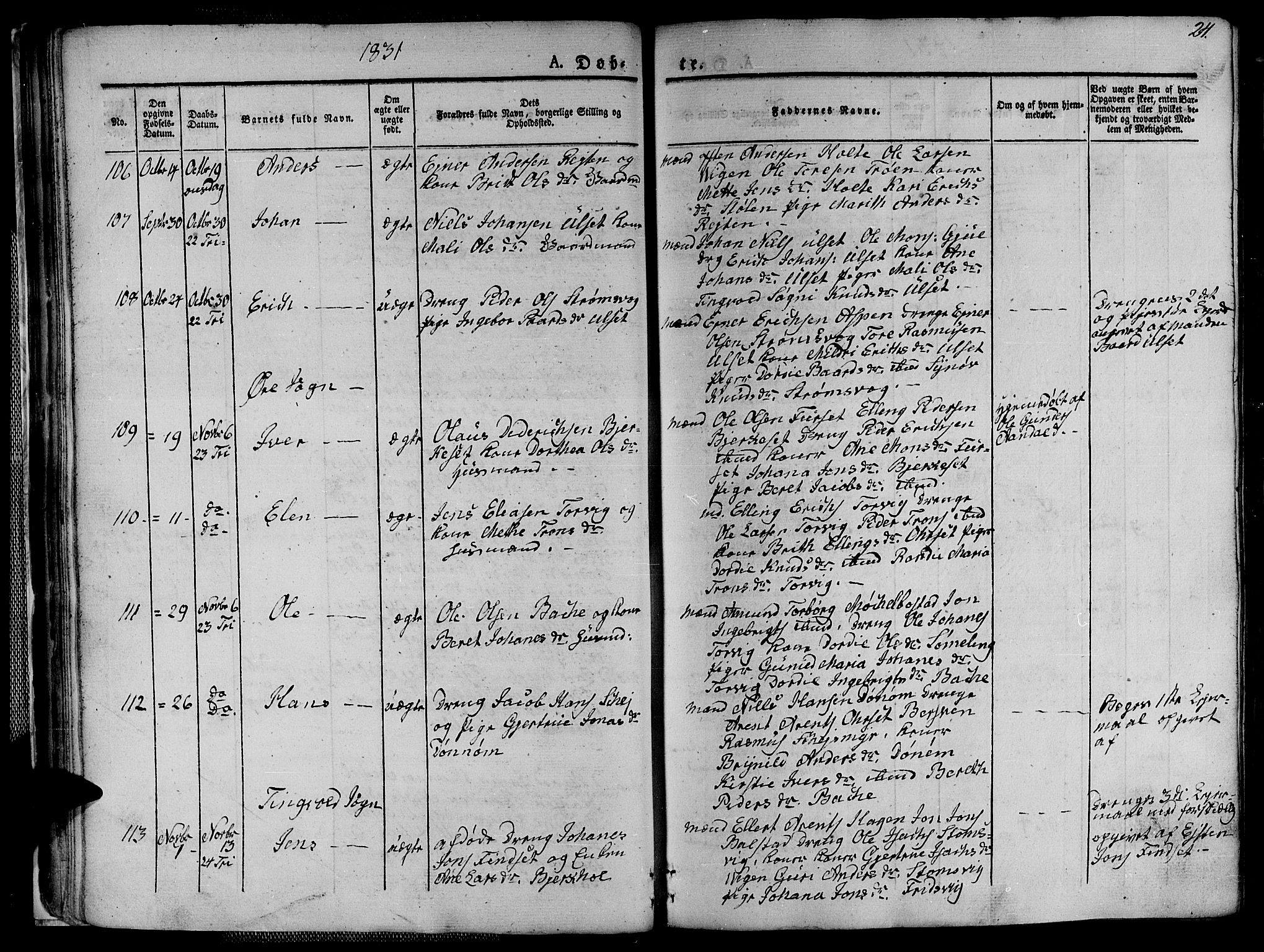 Ministerialprotokoller, klokkerbøker og fødselsregistre - Møre og Romsdal, AV/SAT-A-1454/586/L0983: Parish register (official) no. 586A09, 1829-1843, p. 24