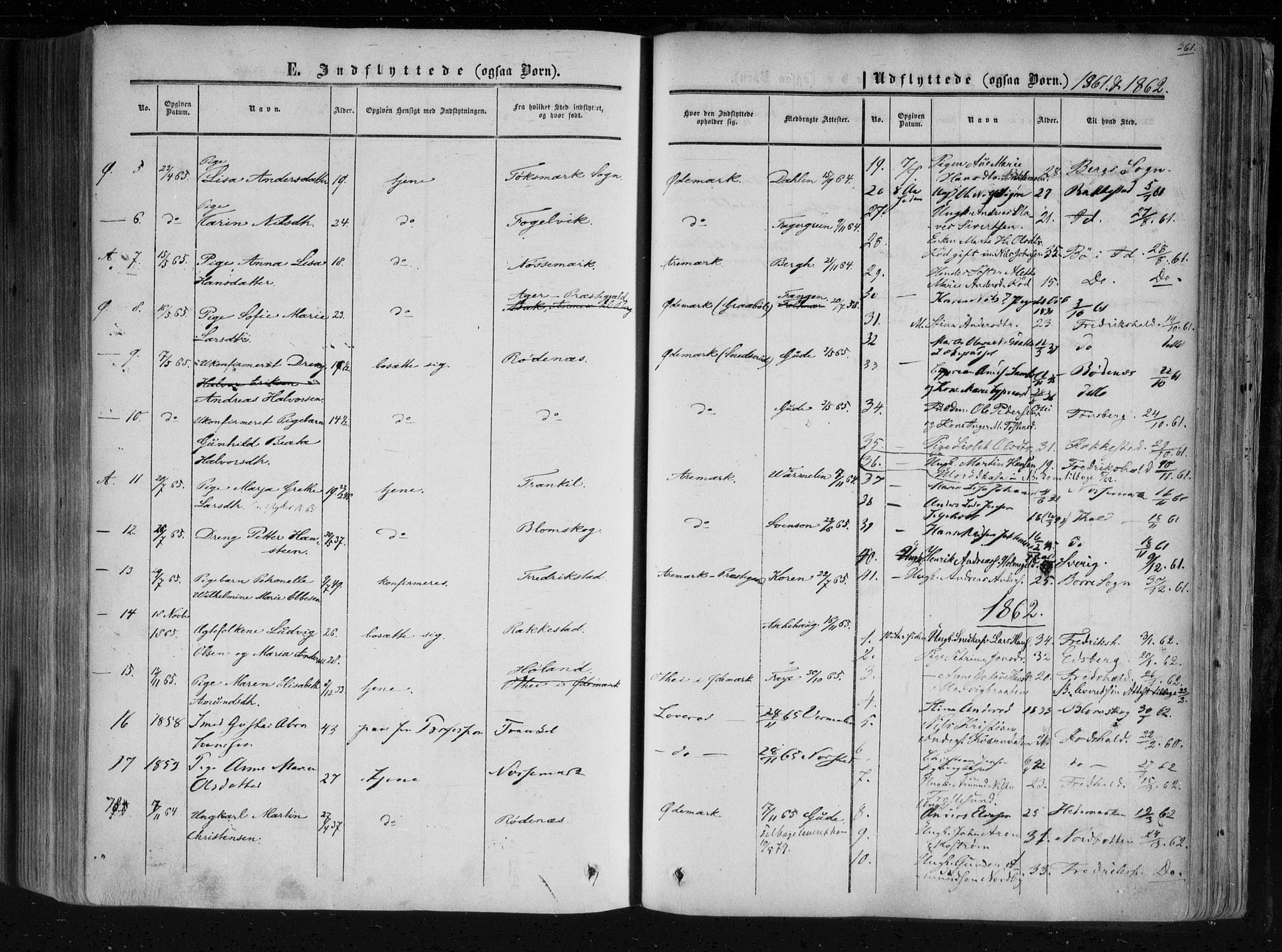 Aremark prestekontor Kirkebøker, SAO/A-10899/F/Fc/L0003: Parish register (official) no. III 3, 1850-1865, p. 361