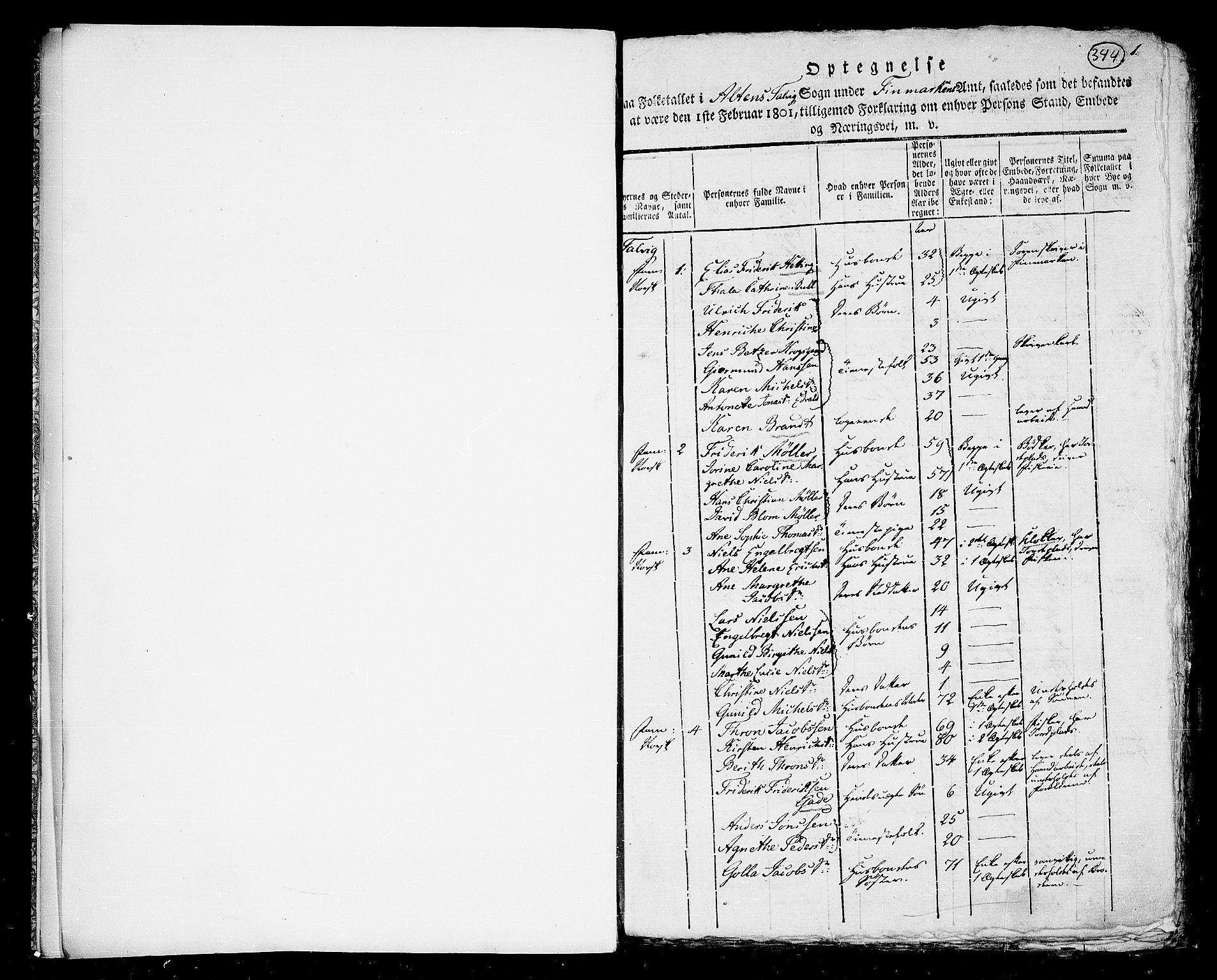 RA, 1801 census for 2012P Alta Talvik, 1801, p. 344a