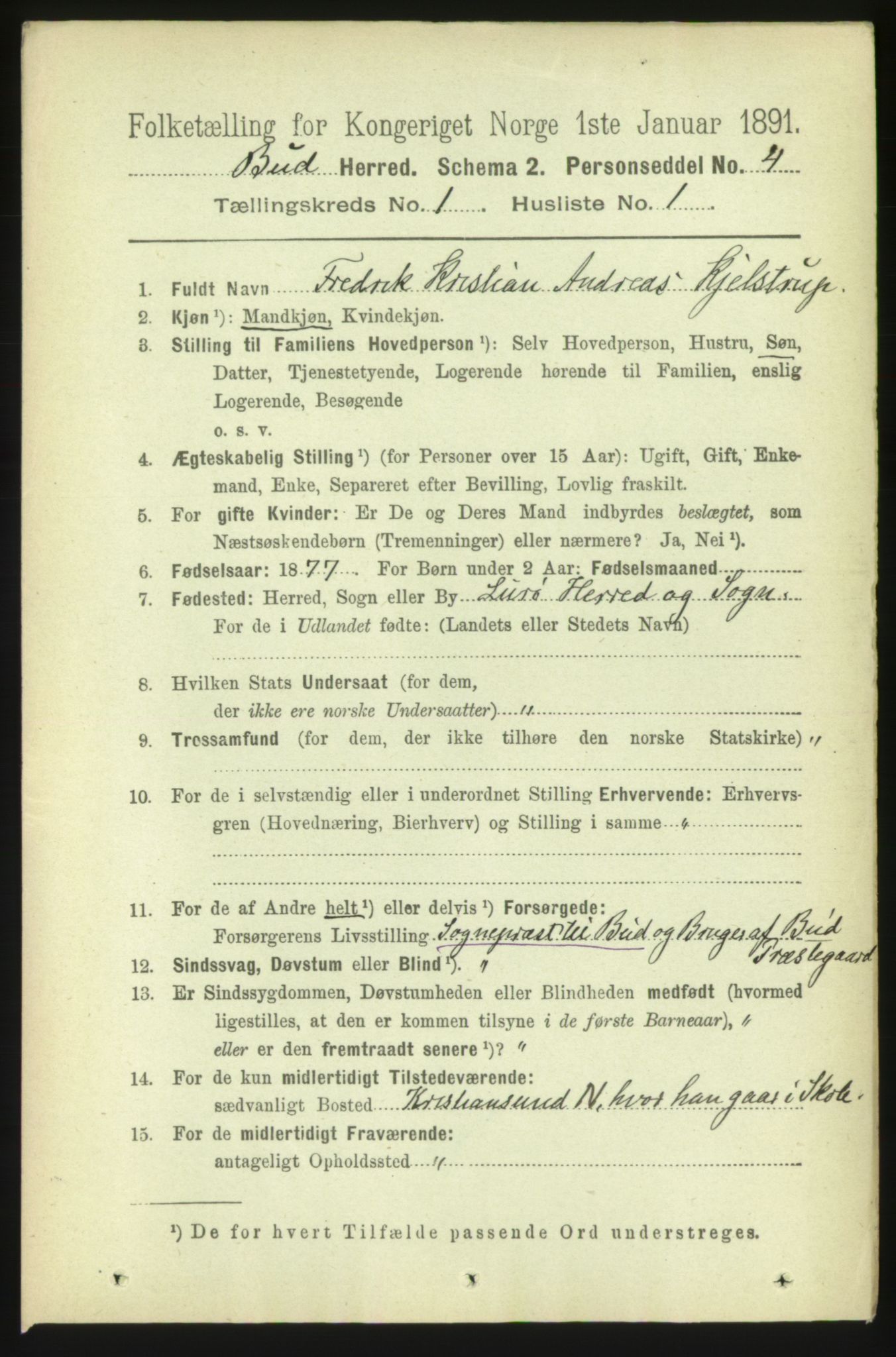 RA, 1891 census for 1549 Bud, 1891, p. 118