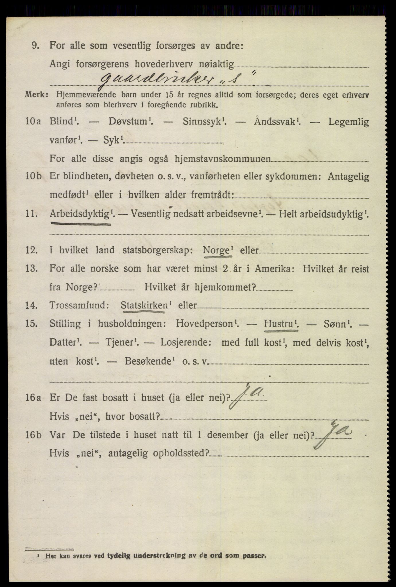 SAH, 1920 census for Vågå, 1920, p. 7327