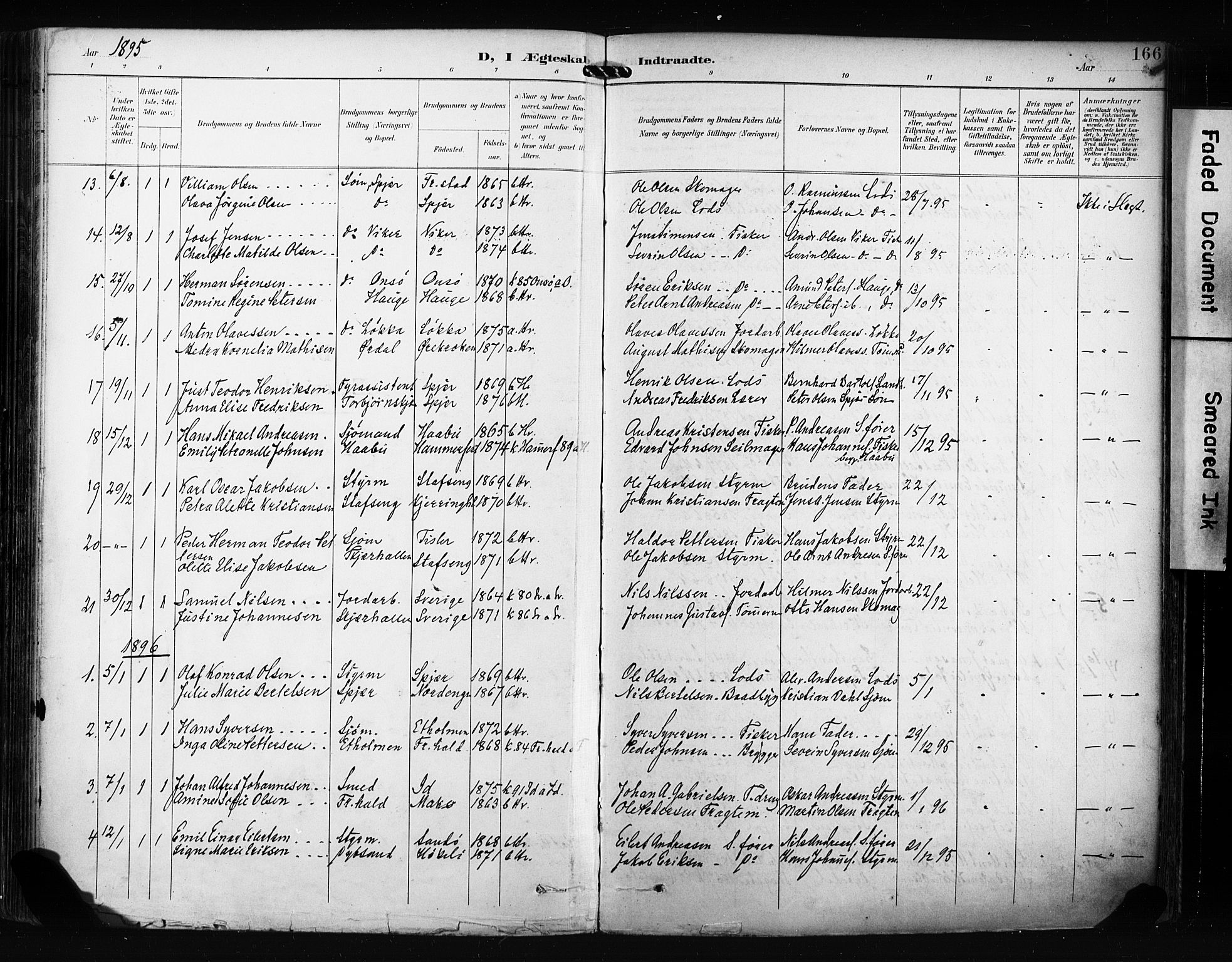 Hvaler prestekontor Kirkebøker, SAO/A-2001/F/Fa/L0009: Parish register (official) no. I 9, 1895-1906, p. 166