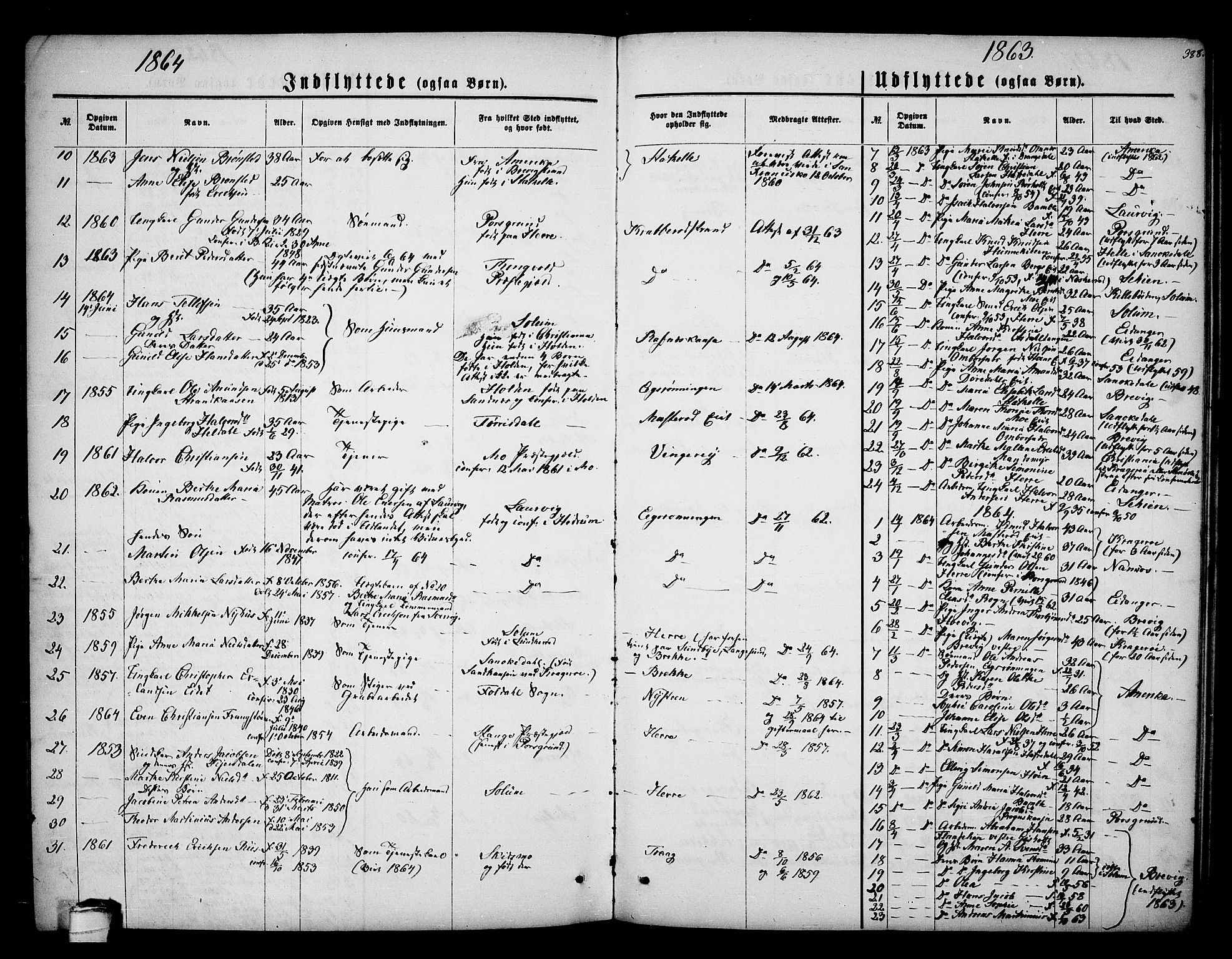 Bamble kirkebøker, SAKO/A-253/G/Ga/L0006: Parish register (copy) no. I 6, 1860-1876, p. 388