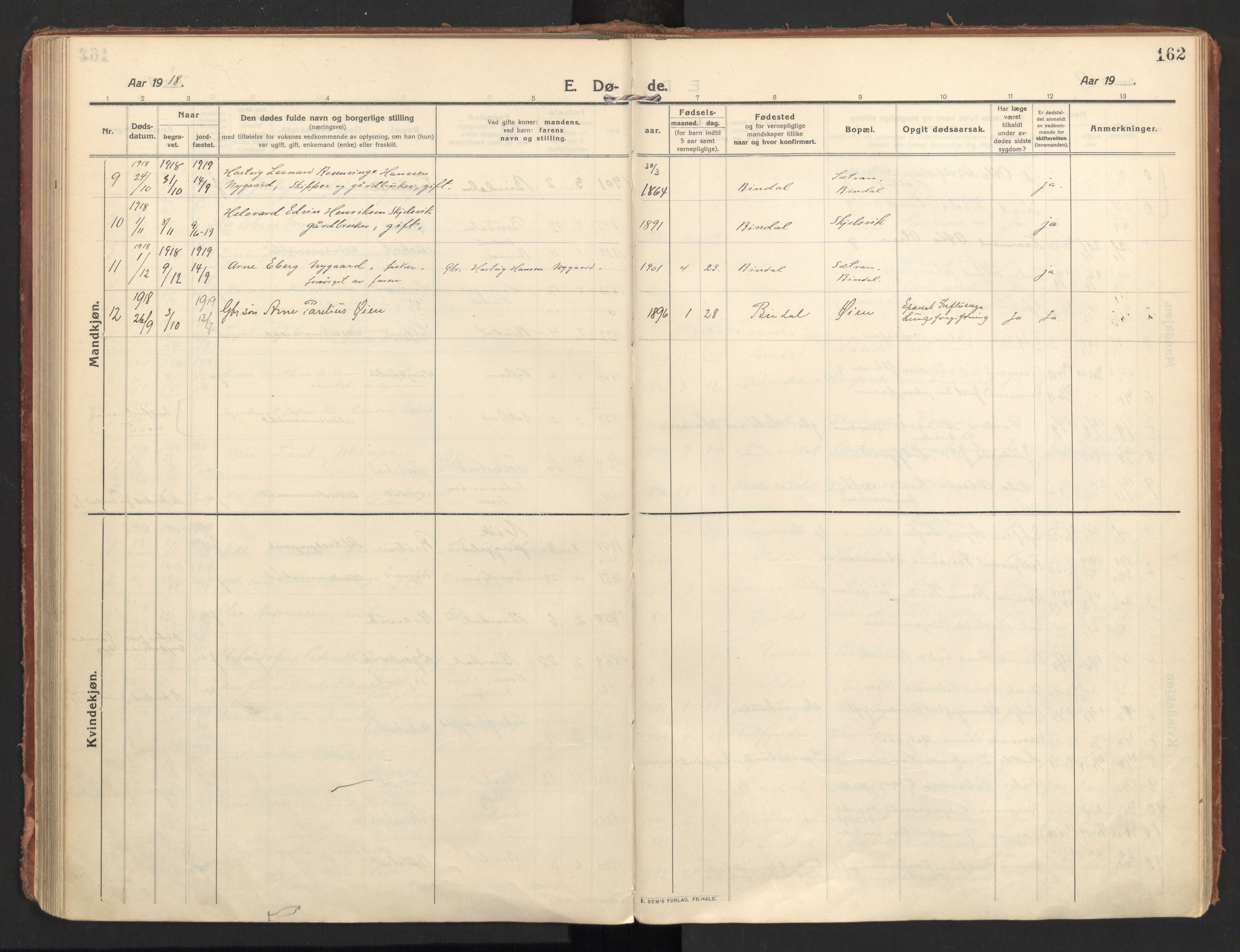 Ministerialprotokoller, klokkerbøker og fødselsregistre - Nordland, AV/SAT-A-1459/810/L0156: Parish register (official) no. 810A15, 1915-1930, p. 162