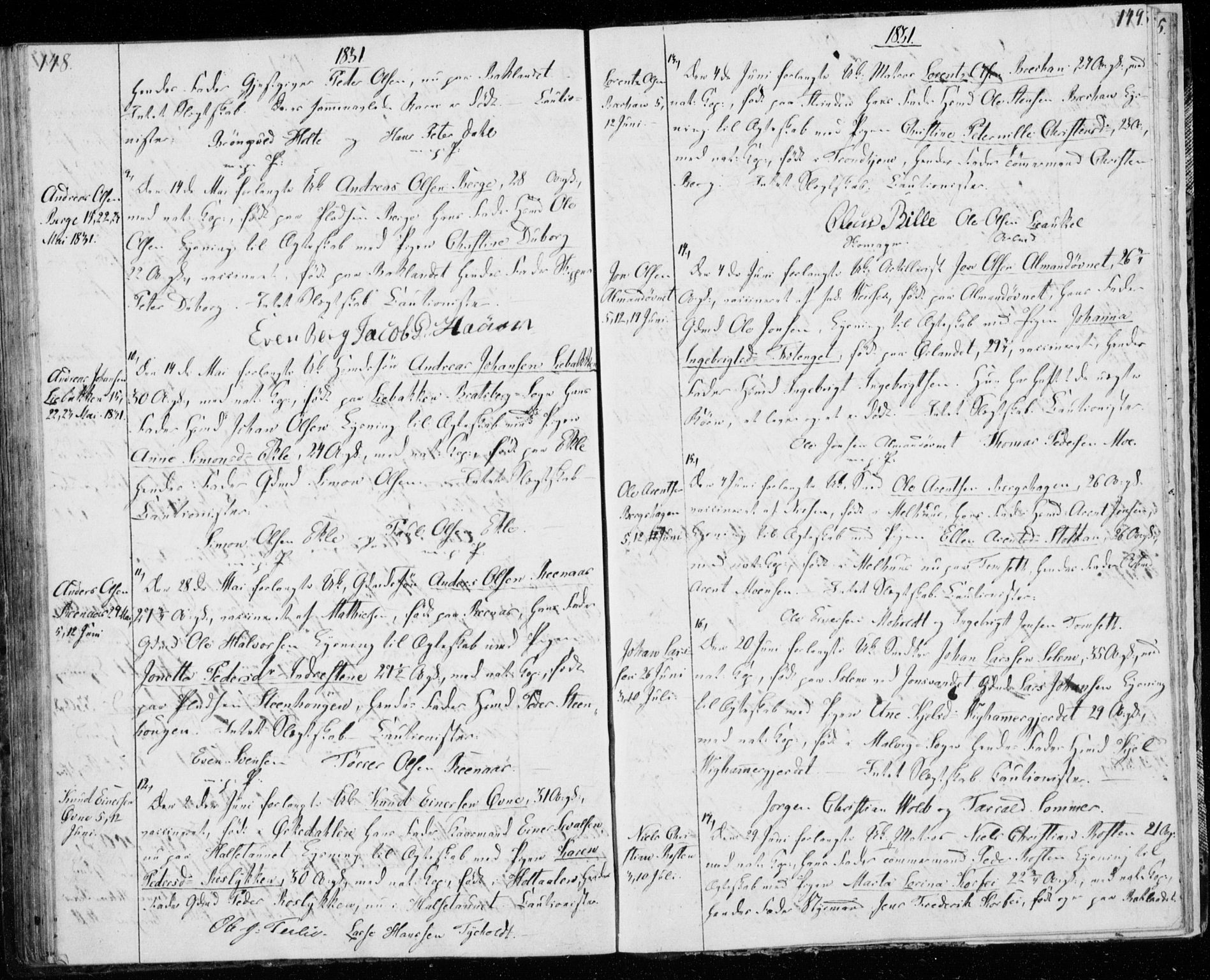Ministerialprotokoller, klokkerbøker og fødselsregistre - Sør-Trøndelag, SAT/A-1456/606/L0295: Banns register no. 606A10, 1815-1833, p. 148-149