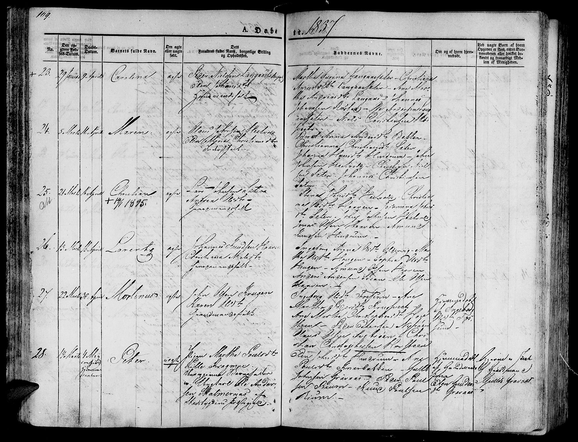 Ministerialprotokoller, klokkerbøker og fødselsregistre - Nord-Trøndelag, AV/SAT-A-1458/701/L0006: Parish register (official) no. 701A06, 1825-1841, p. 109