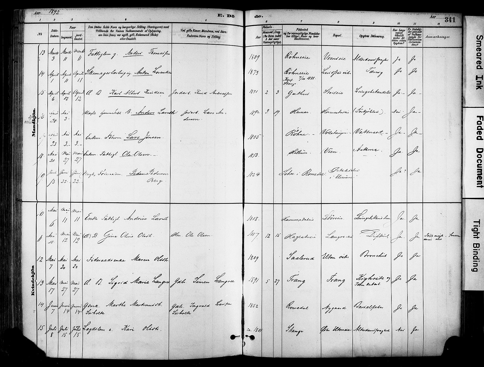 Stange prestekontor, AV/SAH-PREST-002/K/L0017: Parish register (official) no. 17, 1880-1893, p. 341