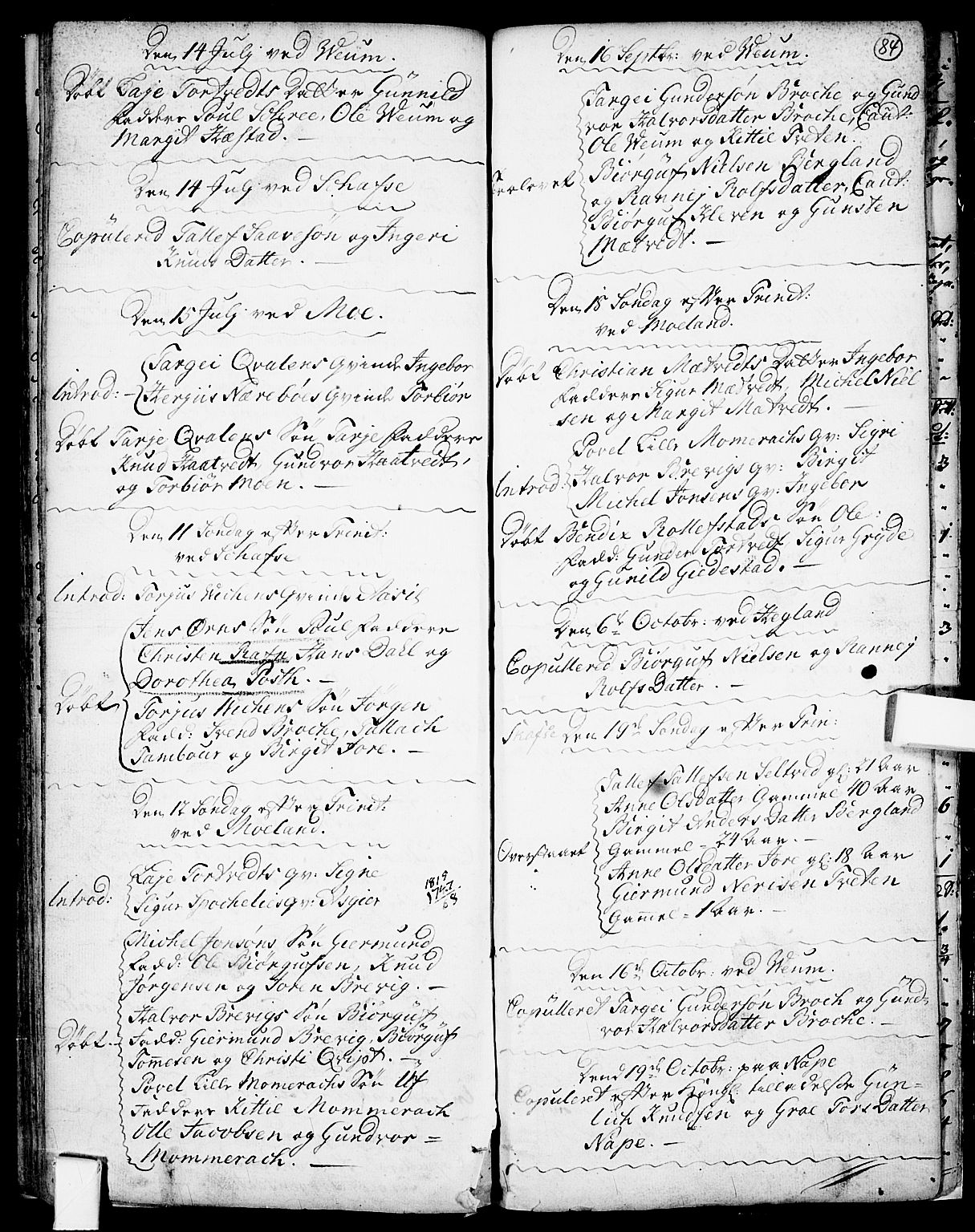 Fyresdal kirkebøker, SAKO/A-263/F/Fa/L0001: Parish register (official) no. I 1, 1724-1748, p. 84