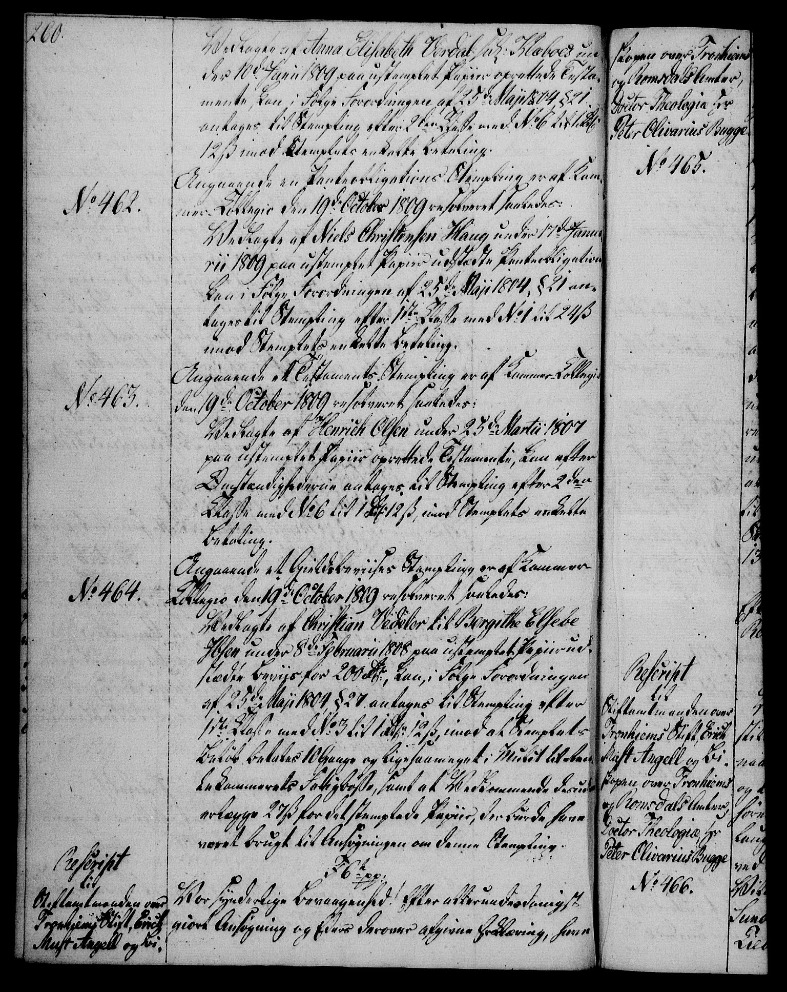 Rentekammeret, Kammerkanselliet, RA/EA-3111/G/Gg/Gga/L0019: Norsk ekspedisjonsprotokoll med register (merket RK 53.19), 1807-1810, p. 260