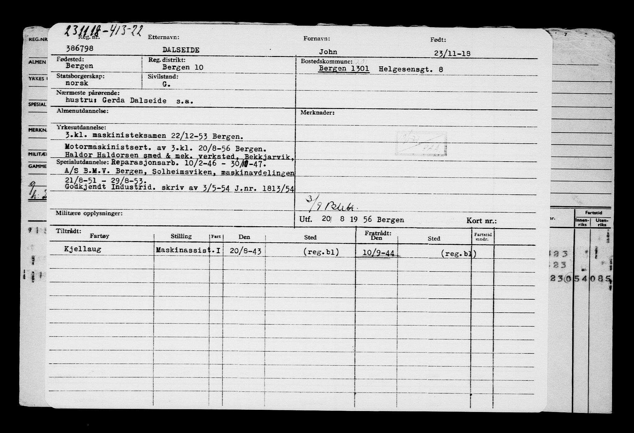 Direktoratet for sjømenn, AV/RA-S-3545/G/Gb/L0164: Hovedkort, 1918, p. 230