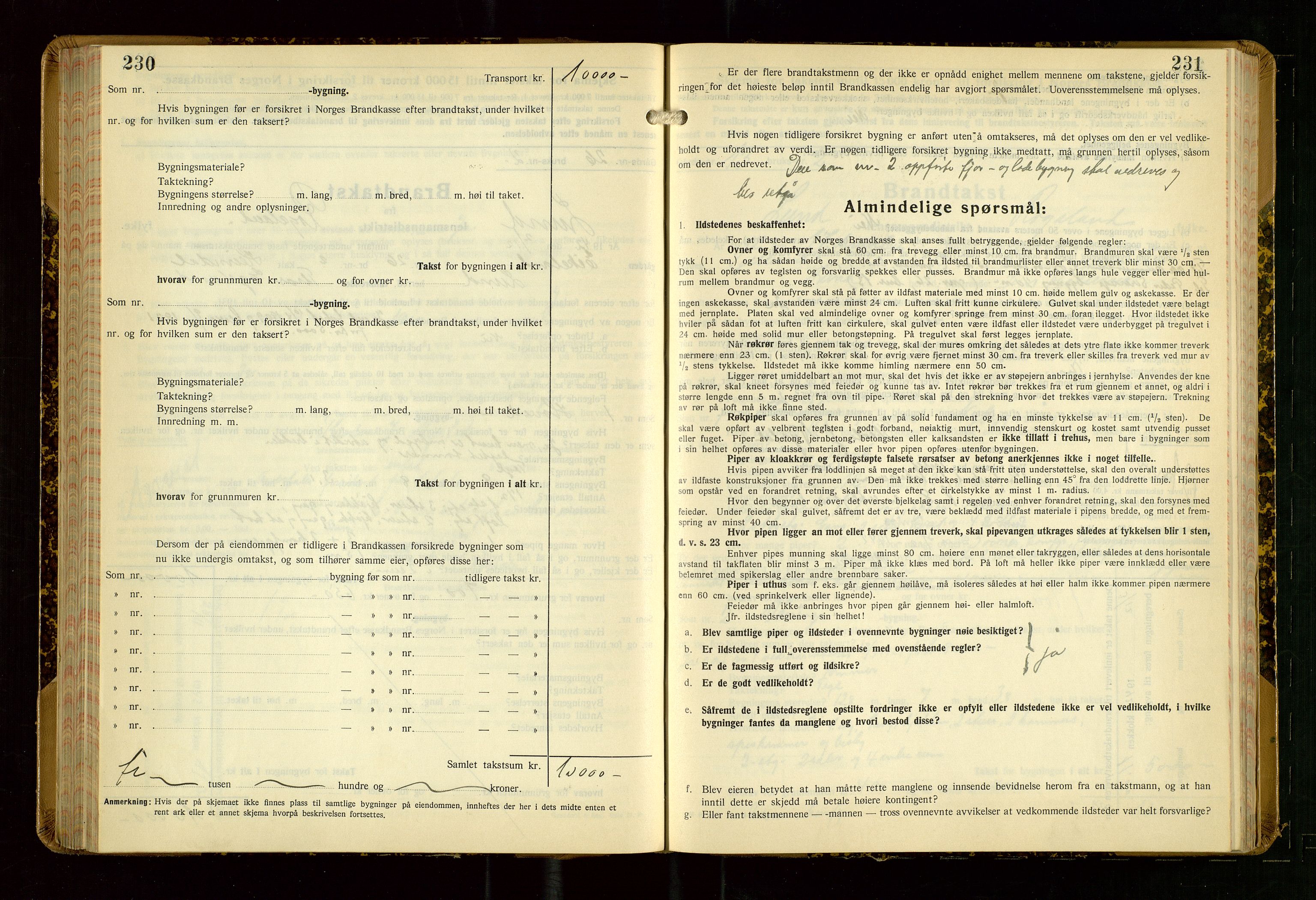 Lund lensmannskontor, AV/SAST-A-100303/Gob/L0006: "Brandtakstprotokoll", 1938-1951, p. 230-231