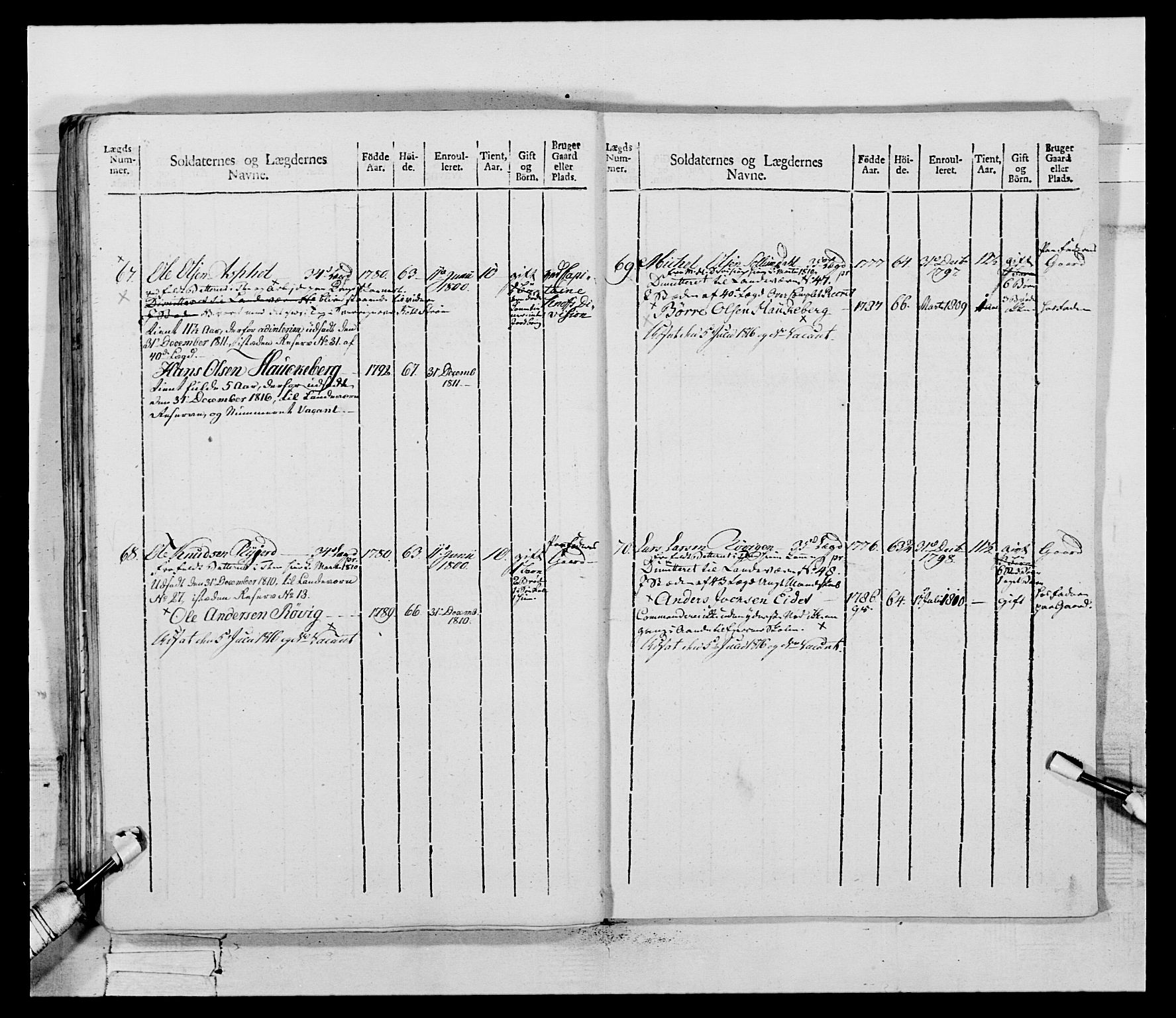 Generalitets- og kommissariatskollegiet, Det kongelige norske kommissariatskollegium, AV/RA-EA-5420/E/Eh/L0083b: 2. Trondheimske nasjonale infanteriregiment, 1810, p. 73