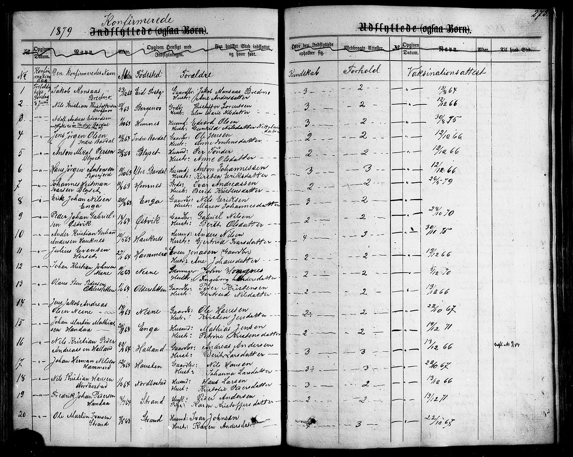 Ministerialprotokoller, klokkerbøker og fødselsregistre - Nordland, AV/SAT-A-1459/838/L0551: Parish register (official) no. 838A09, 1864-1880, p. 273