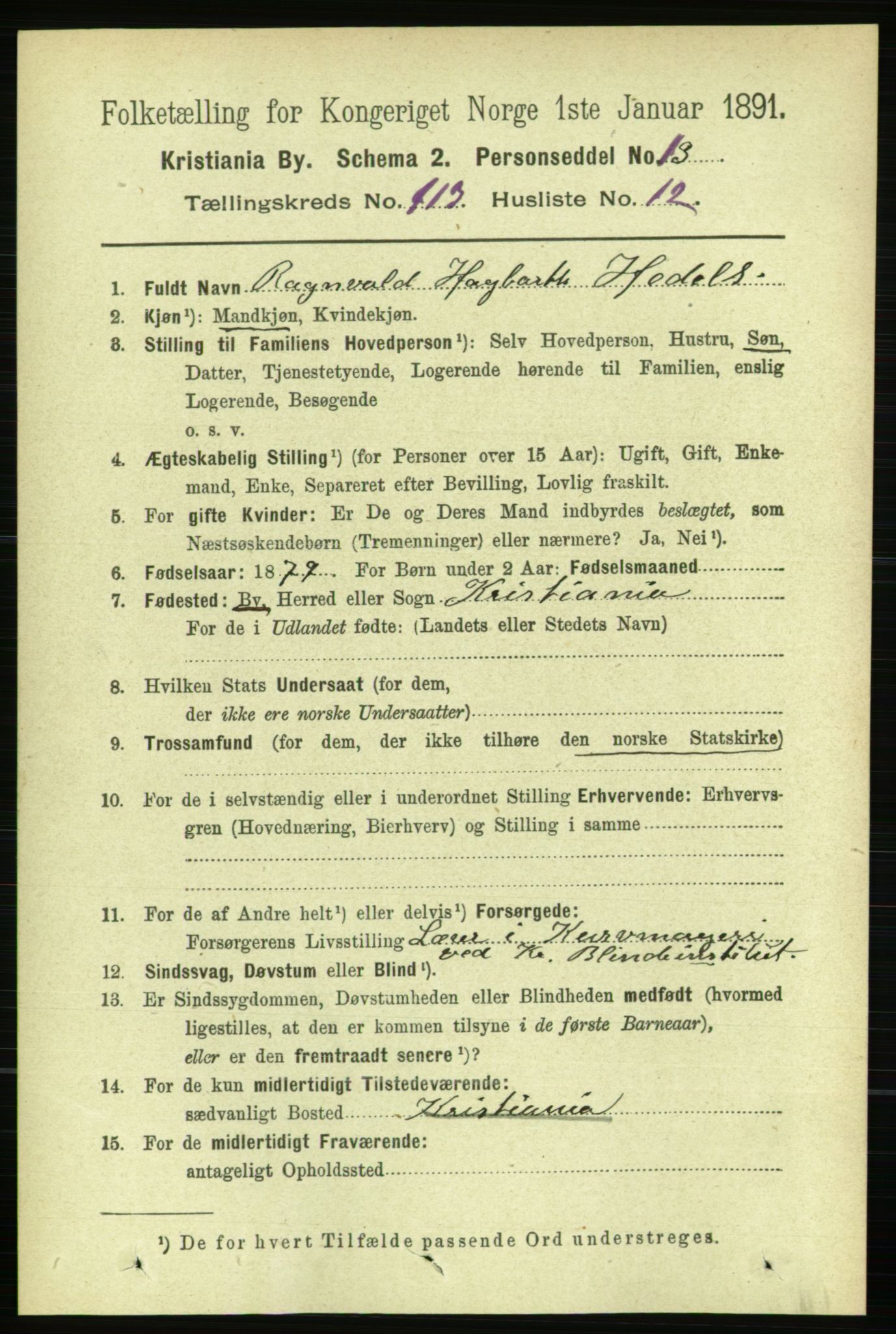 RA, 1891 census for 0301 Kristiania, 1891, p. 60355