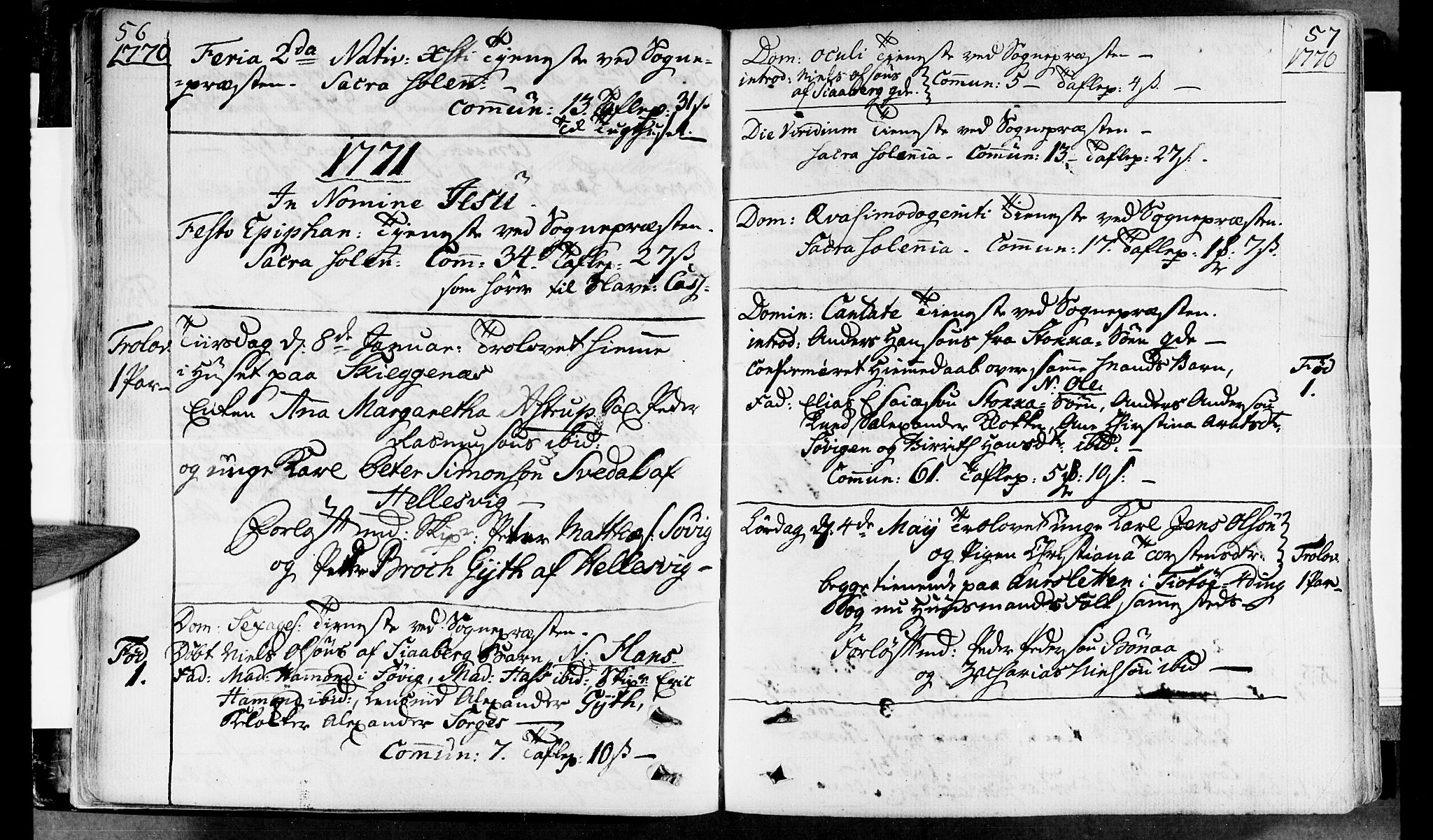 Ministerialprotokoller, klokkerbøker og fødselsregistre - Nordland, AV/SAT-A-1459/830/L0436: Parish register (official) no. 830A05 /1, 1737-1804, p. 56-57