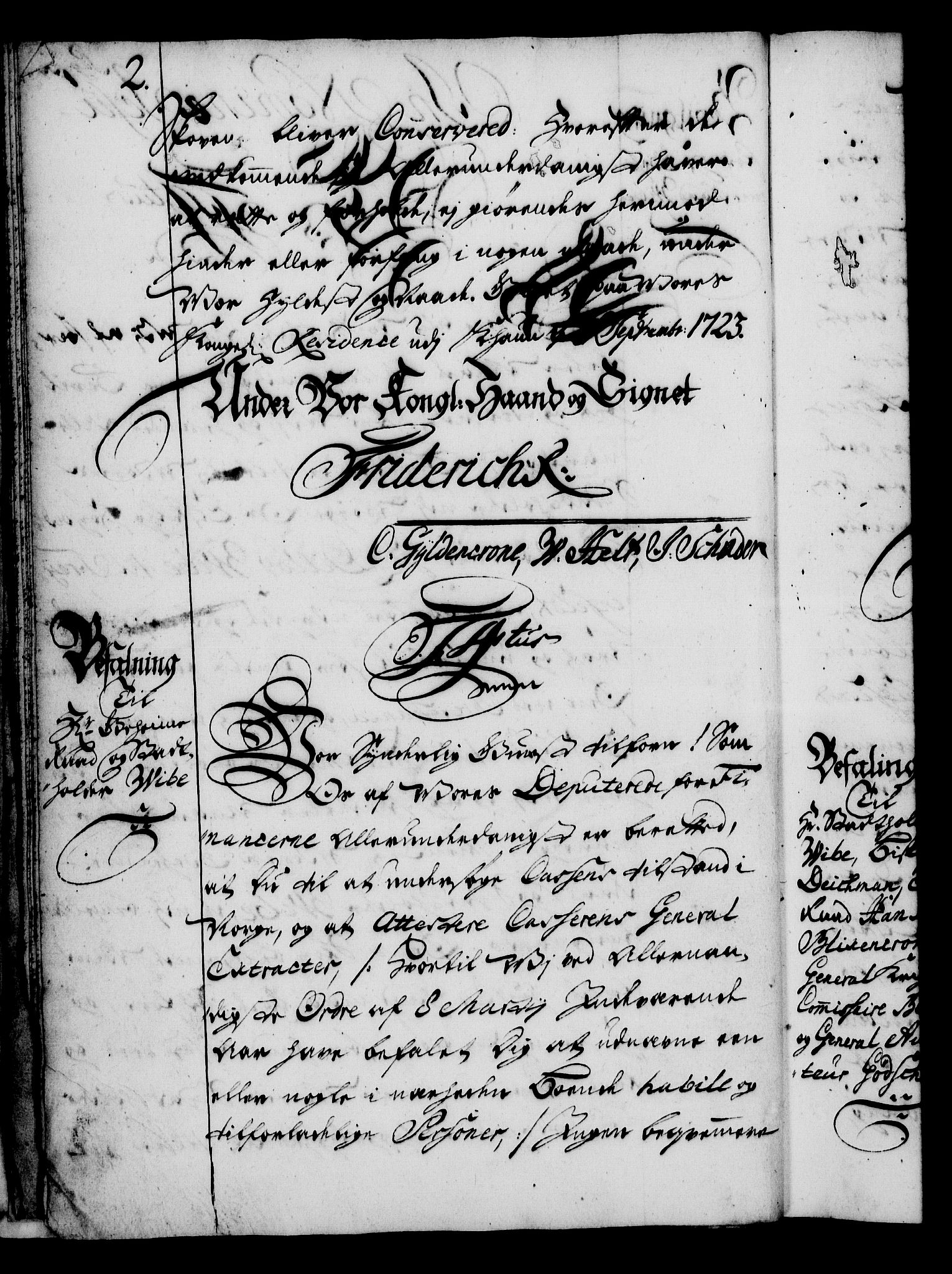 Rentekammeret, Kammerkanselliet, RA/EA-3111/G/Gg/Gga/L0002: Norsk ekspedisjonsprotokoll med register (merket RK 53.2), 1723-1727, p. 2