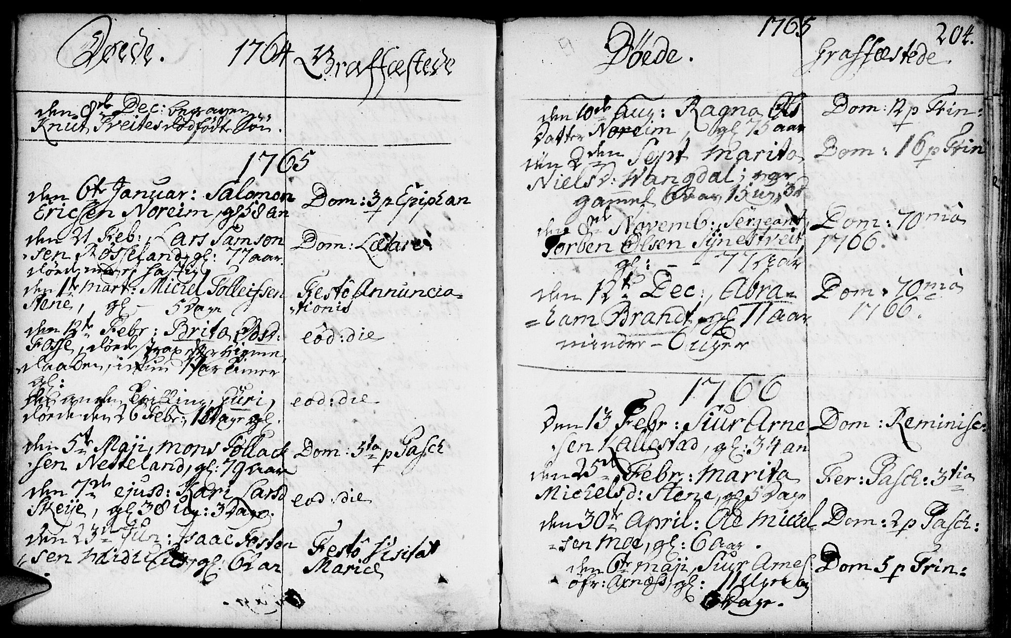 Kvam sokneprestembete, SAB/A-76201/H/Haa: Parish register (official) no. A 3, 1743-1795, p. 204