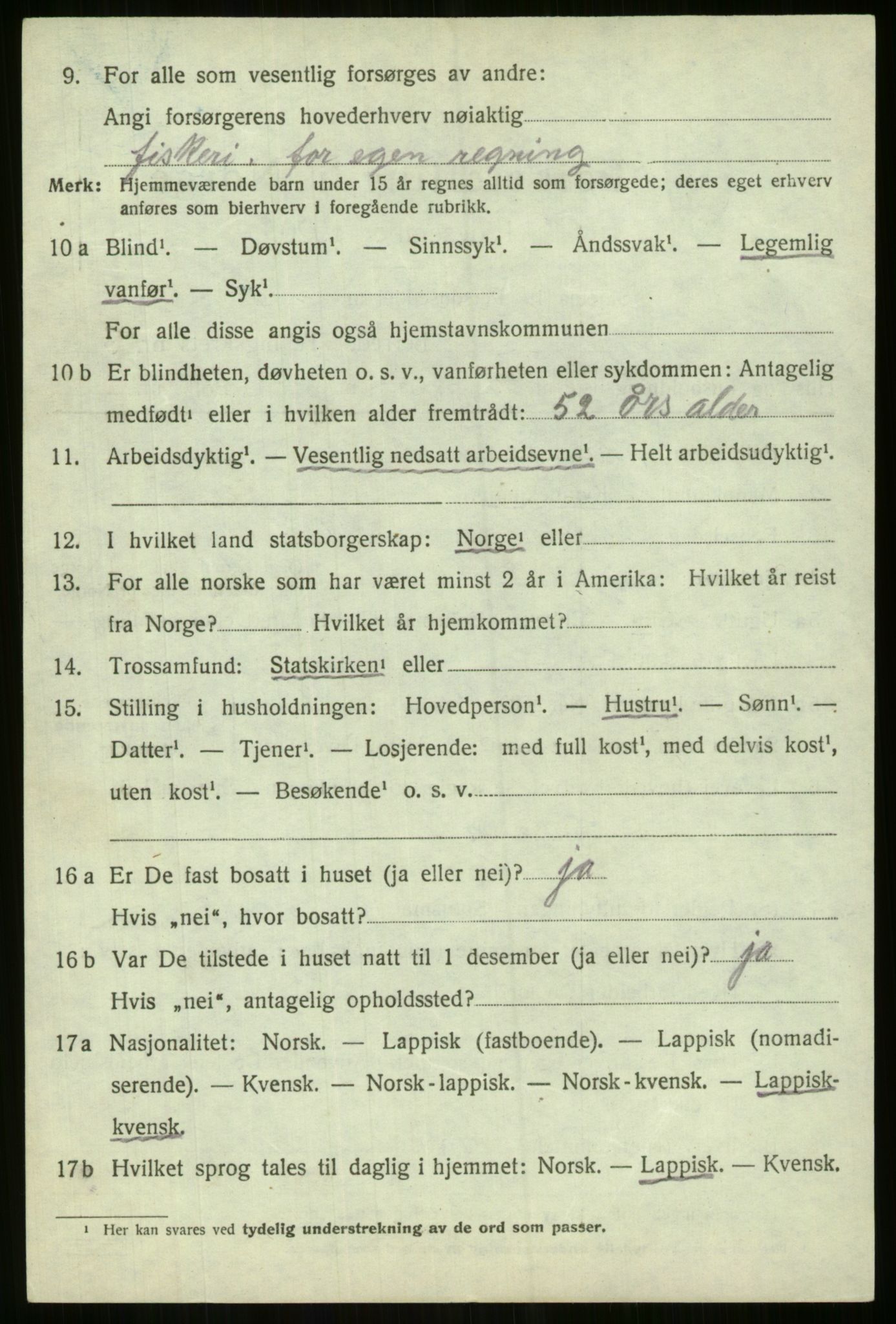 SATØ, 1920 census for Lyngen, 1920, p. 3532