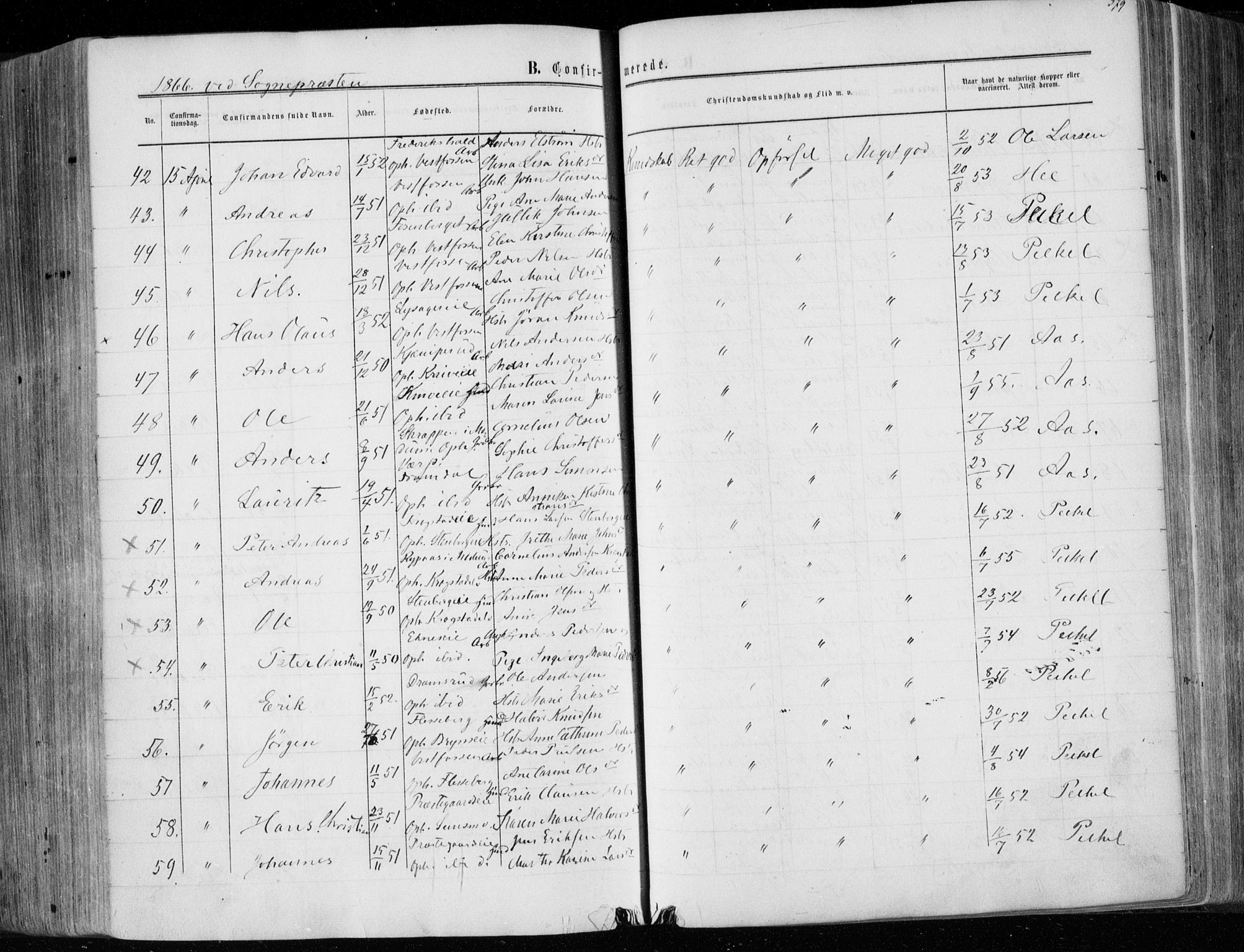 Eiker kirkebøker, SAKO/A-4/F/Fa/L0016: Parish register (official) no. I 16, 1860-1868, p. 379
