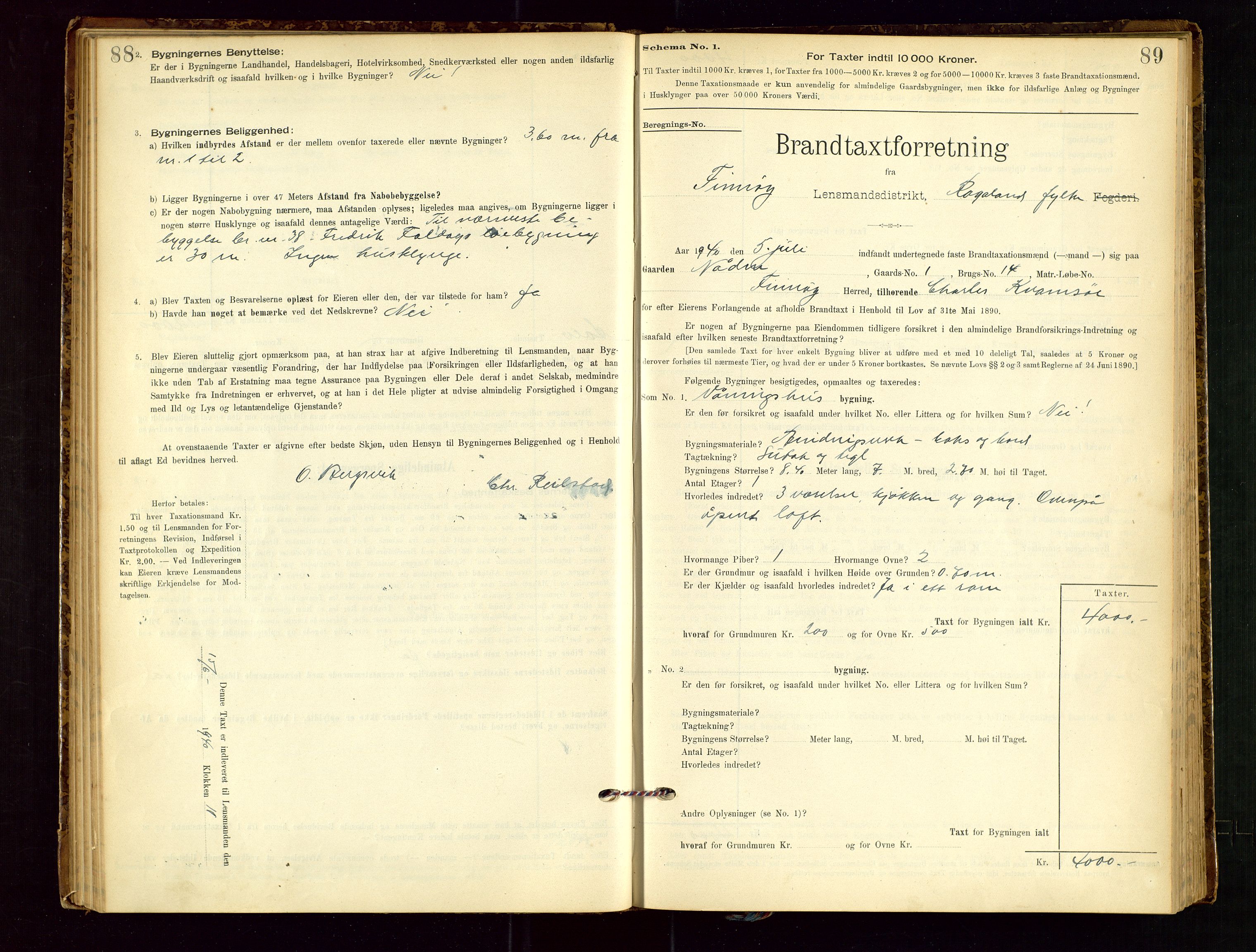 Finnøy lensmannskontor, AV/SAST-A-100442/Goa/L0003: Branntakstprotokoll - skjemaprotokoll, 1896-1954, p. 88-89