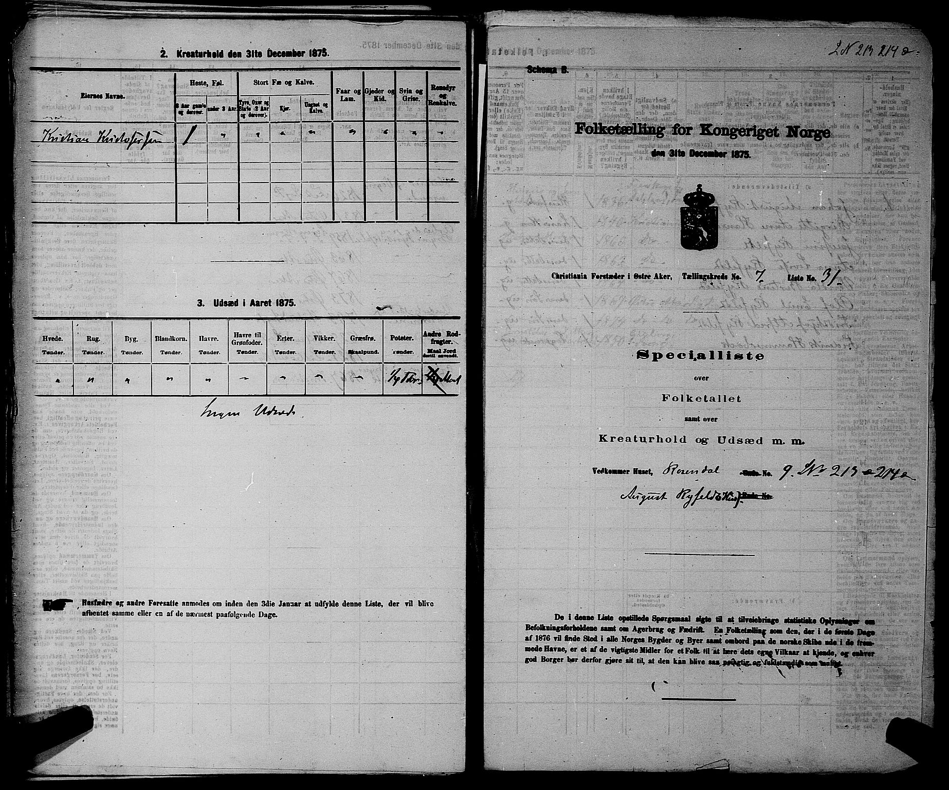 RA, 1875 census for 0218bP Østre Aker, 1875, p. 1981