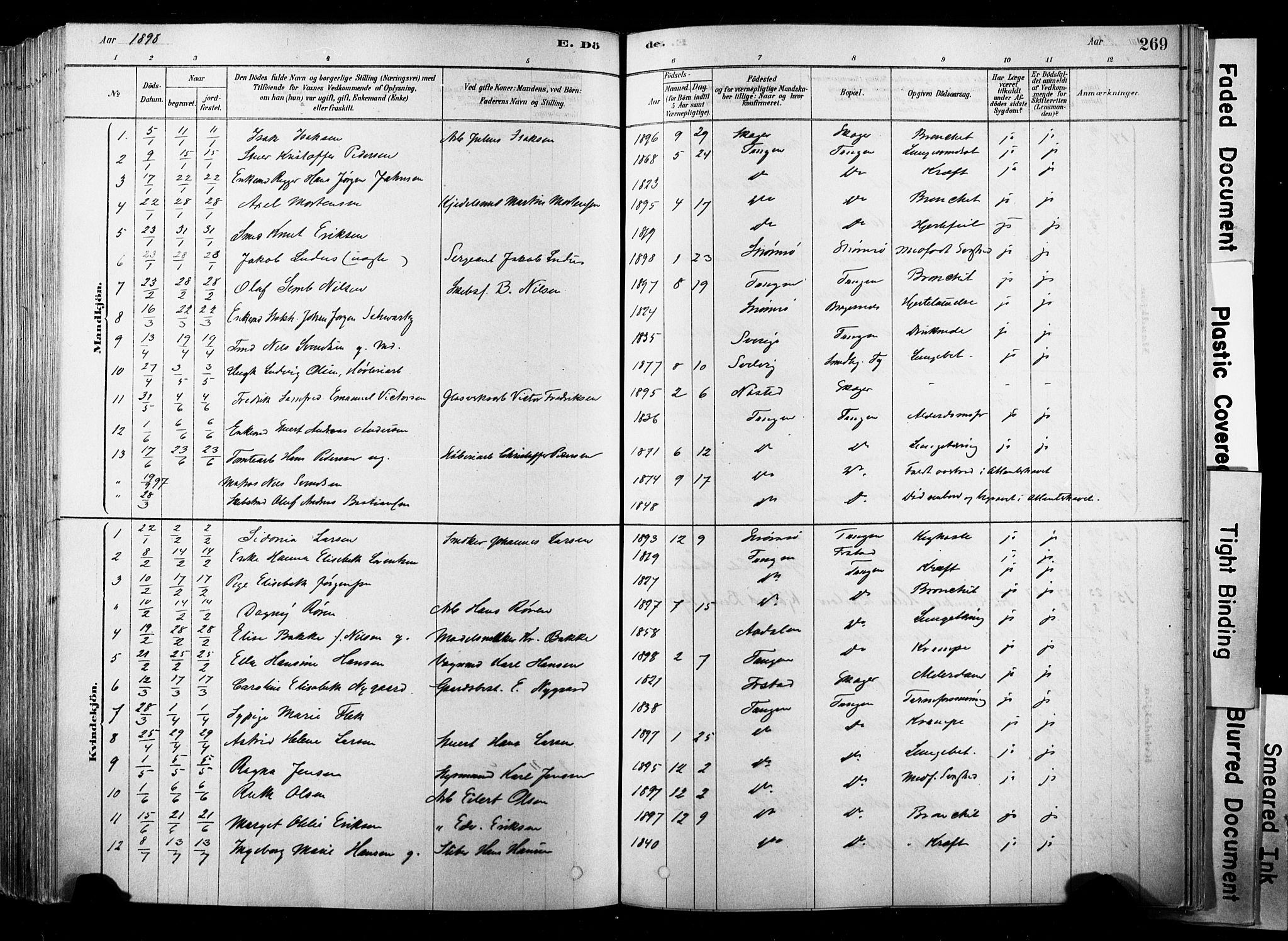 Strømsø kirkebøker, SAKO/A-246/F/Fb/L0006: Parish register (official) no. II 6, 1879-1910, p. 269
