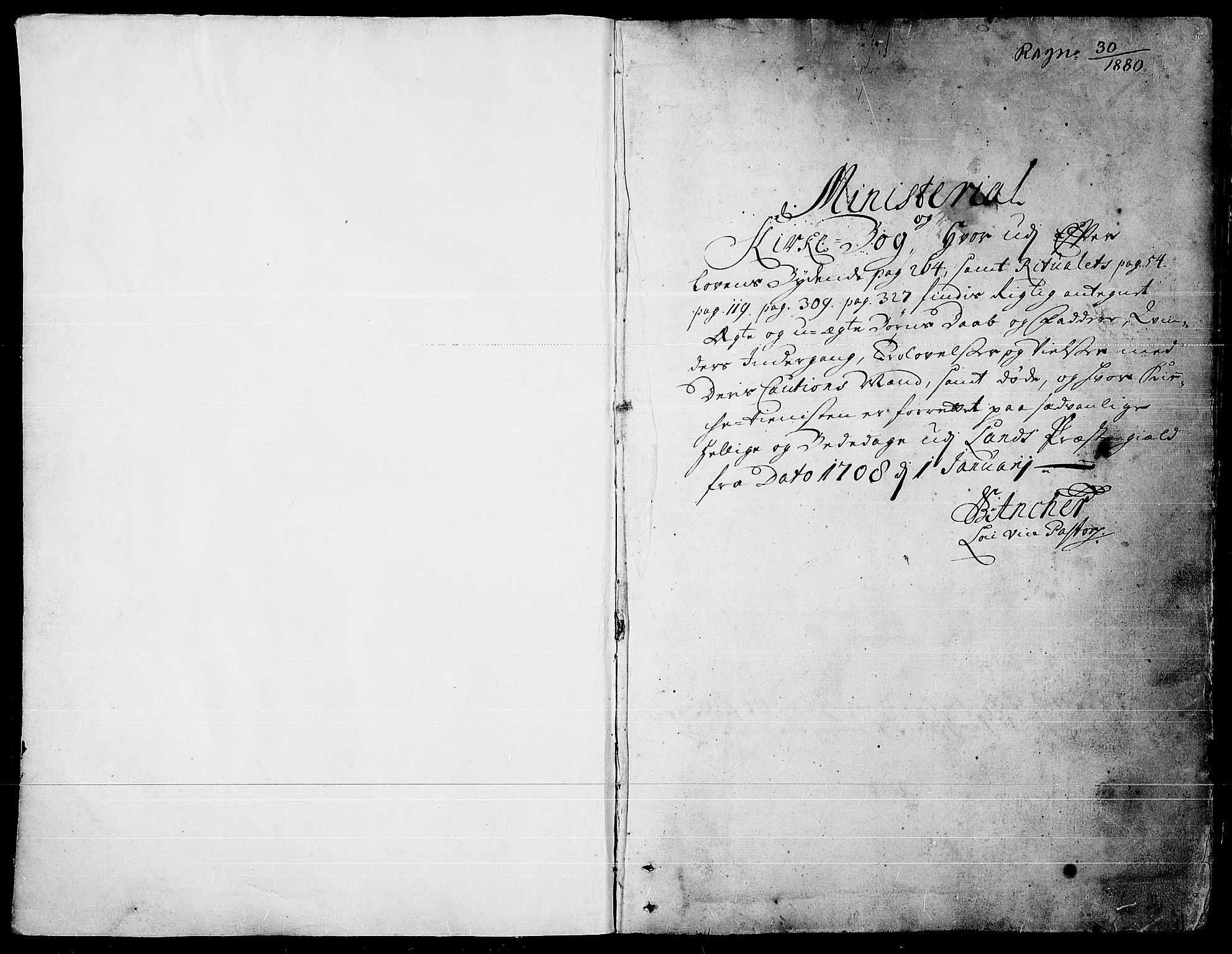 Land prestekontor, AV/SAH-PREST-120/H/Ha/Haa/L0001: Parish register (official) no. 1, 1708-1732