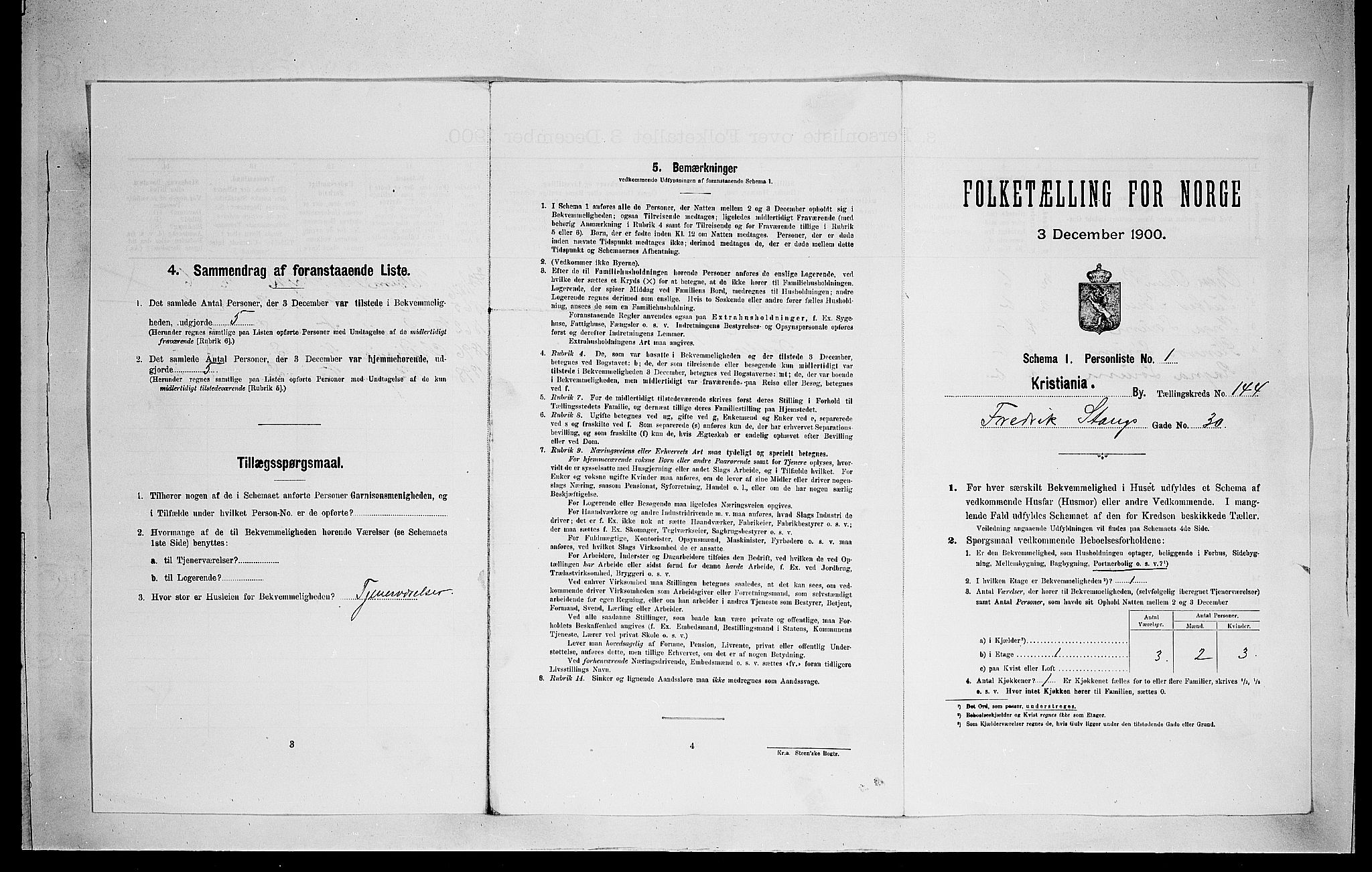 SAO, 1900 census for Kristiania, 1900, p. 24304