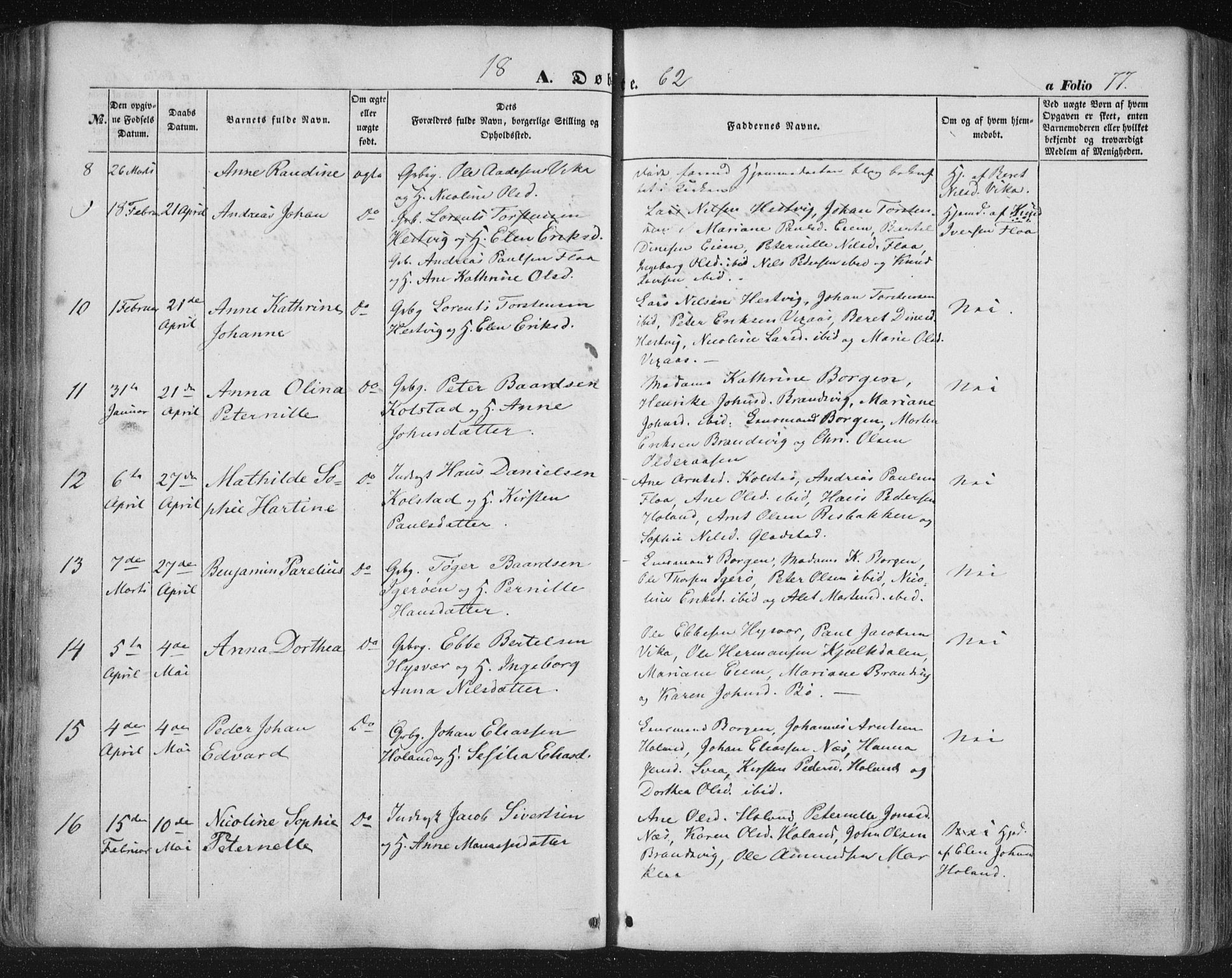 Ministerialprotokoller, klokkerbøker og fødselsregistre - Nordland, AV/SAT-A-1459/816/L0240: Parish register (official) no. 816A06, 1846-1870, p. 77