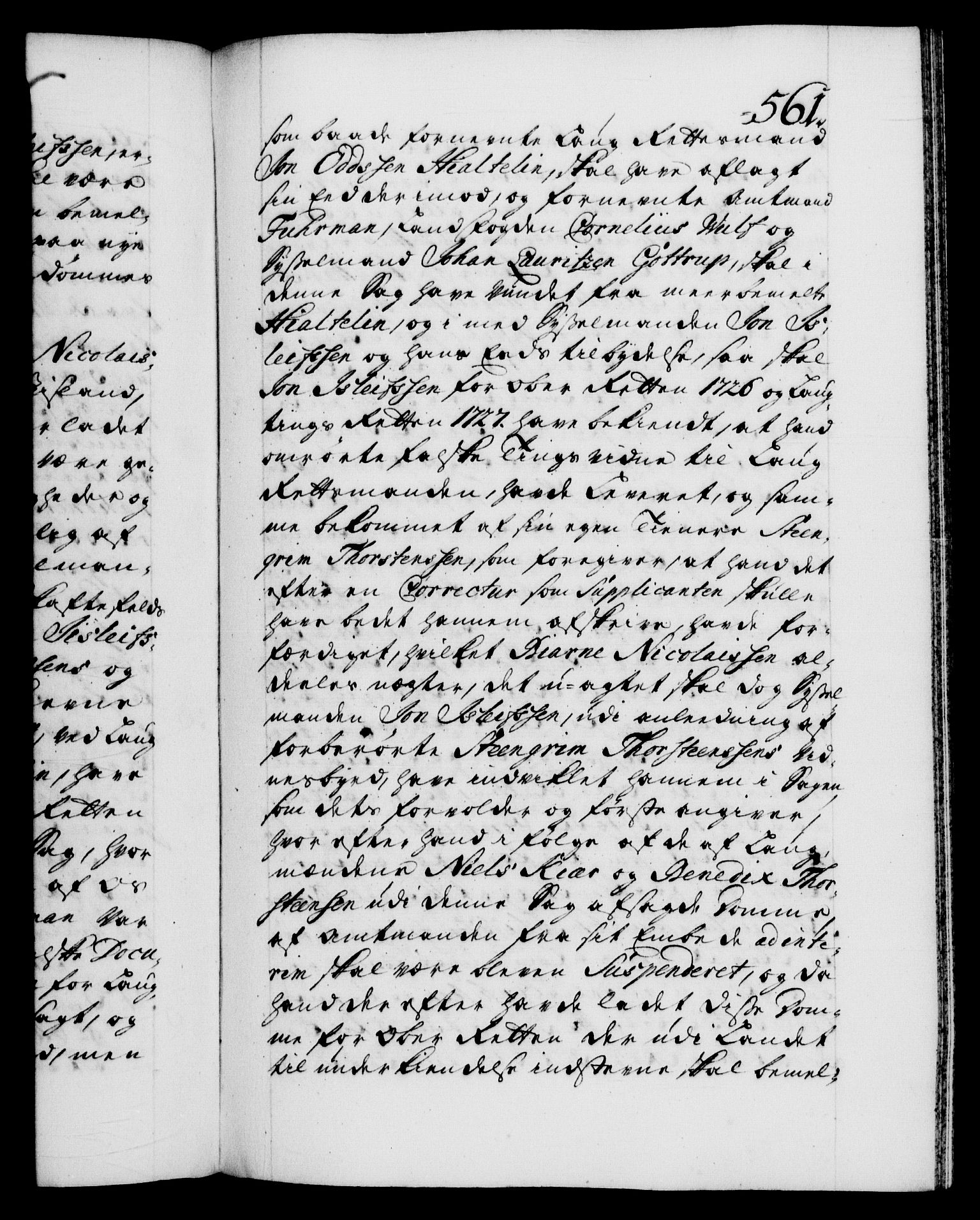 Danske Kanselli 1572-1799, AV/RA-EA-3023/F/Fc/Fca/Fcab/L0024: Norske tegnelser, 1728-1730, p. 561a