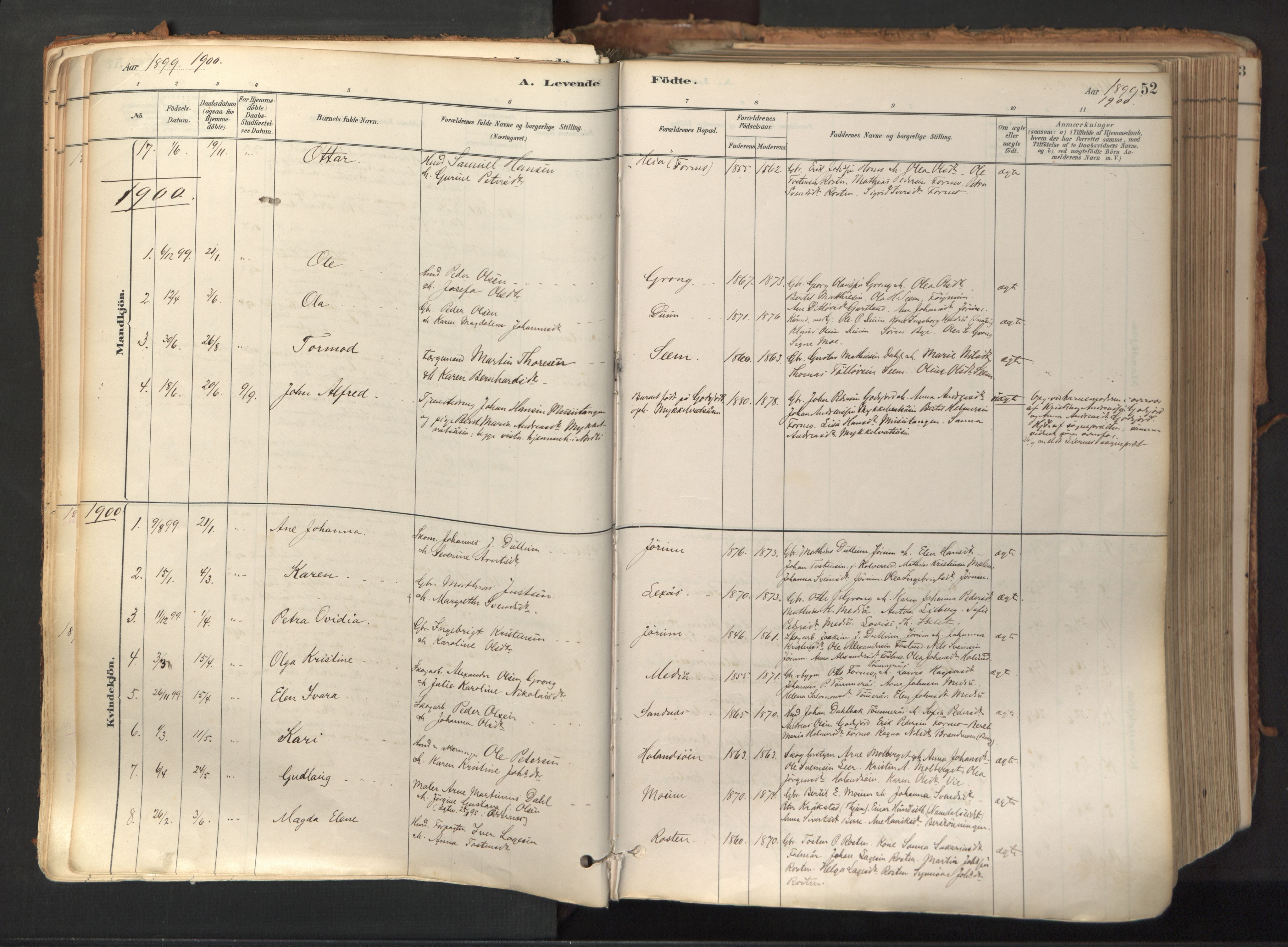 Ministerialprotokoller, klokkerbøker og fødselsregistre - Nord-Trøndelag, SAT/A-1458/758/L0519: Parish register (official) no. 758A04, 1880-1926, p. 52