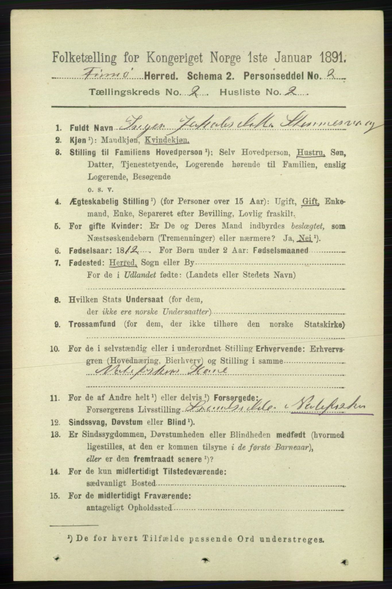 RA, 1891 census for 1141 Finnøy, 1891, p. 228