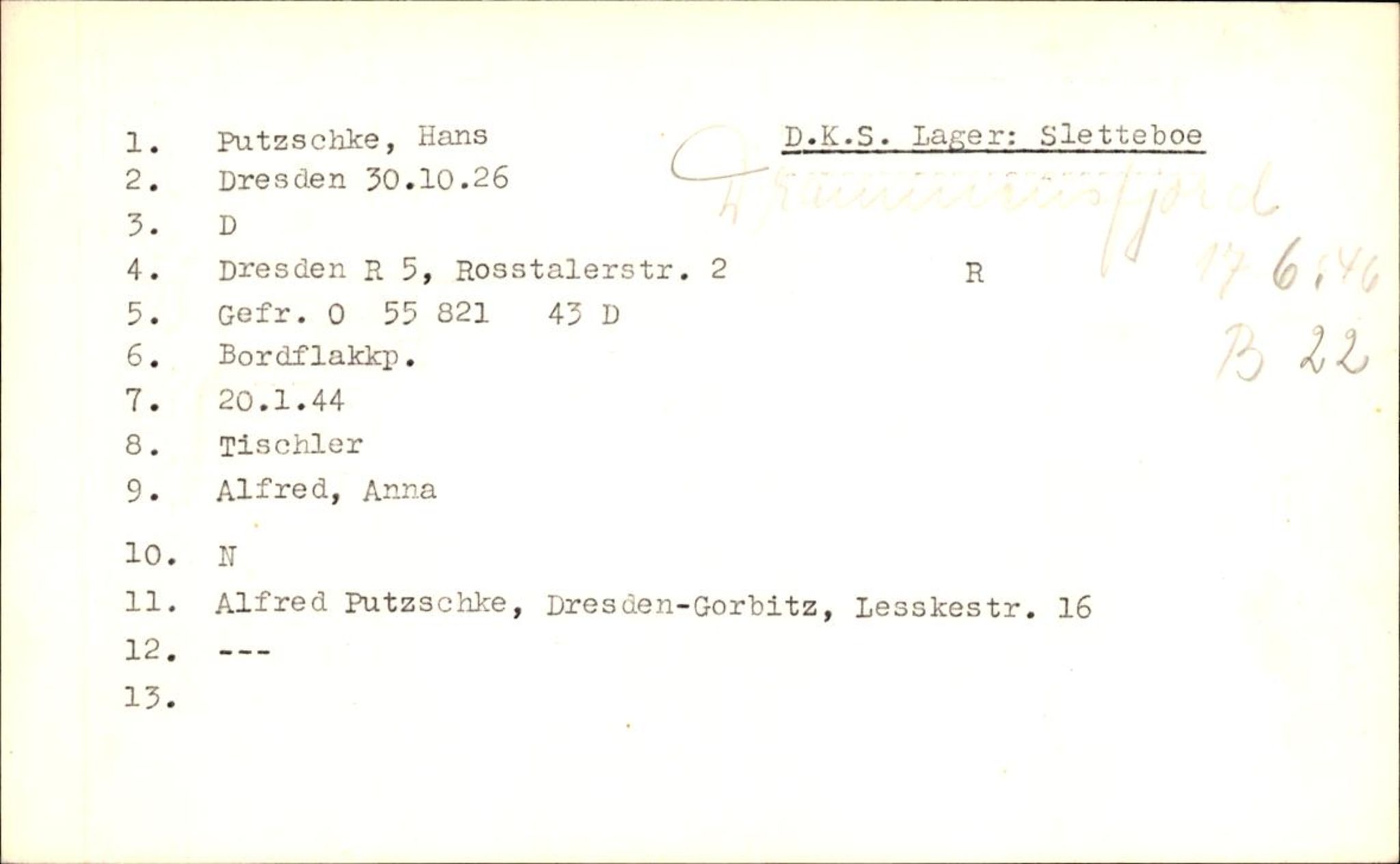 Hjemsendte tyskere , RA/RAFA-6487/D/Db/L0021: Paüls-Raglewaski, 1945-1947, p. 1173