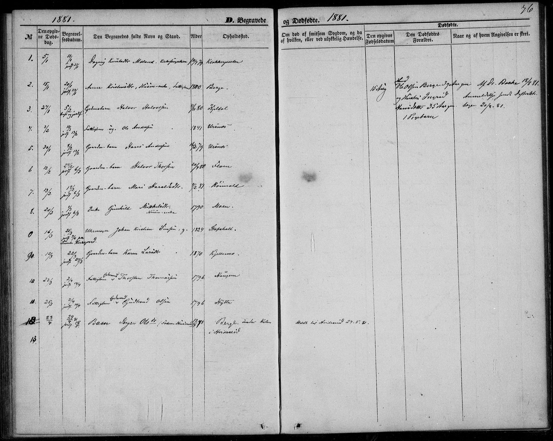 Lunde kirkebøker, SAKO/A-282/F/Fb/L0002: Parish register (official) no. II 2, 1861-1881, p. 76