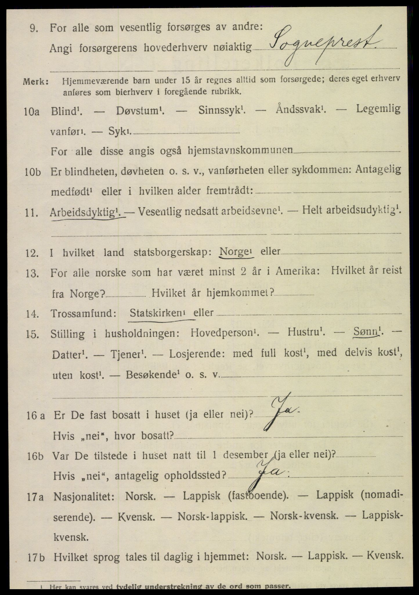 SAT, 1920 census for Vefsn, 1920, p. 6904