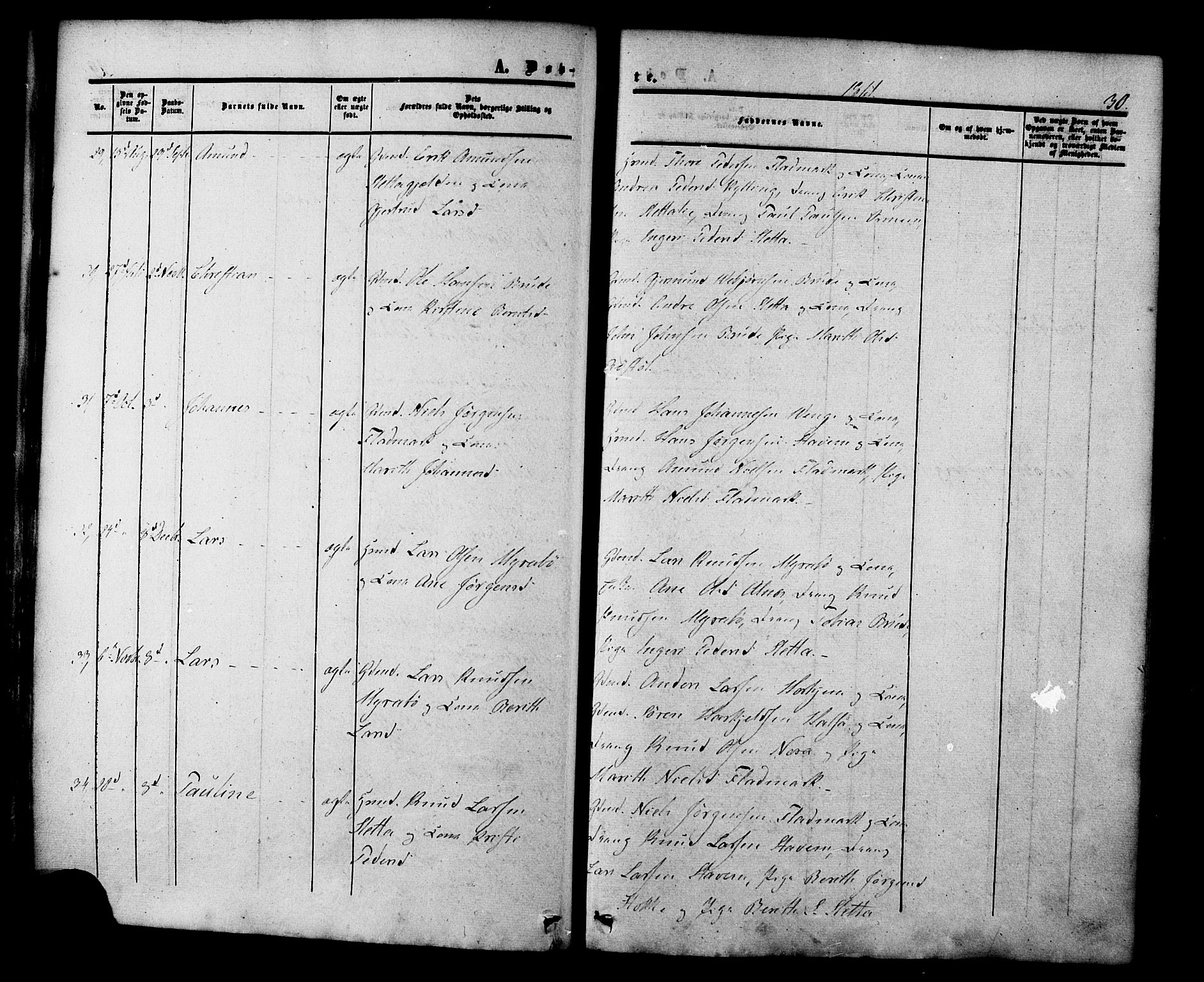 Ministerialprotokoller, klokkerbøker og fødselsregistre - Møre og Romsdal, AV/SAT-A-1454/546/L0594: Parish register (official) no. 546A02, 1854-1882, p. 30