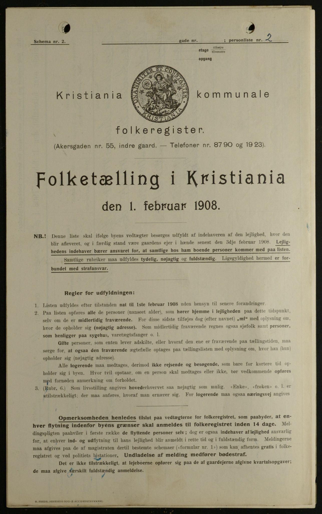 OBA, Municipal Census 1908 for Kristiania, 1908, p. 20043