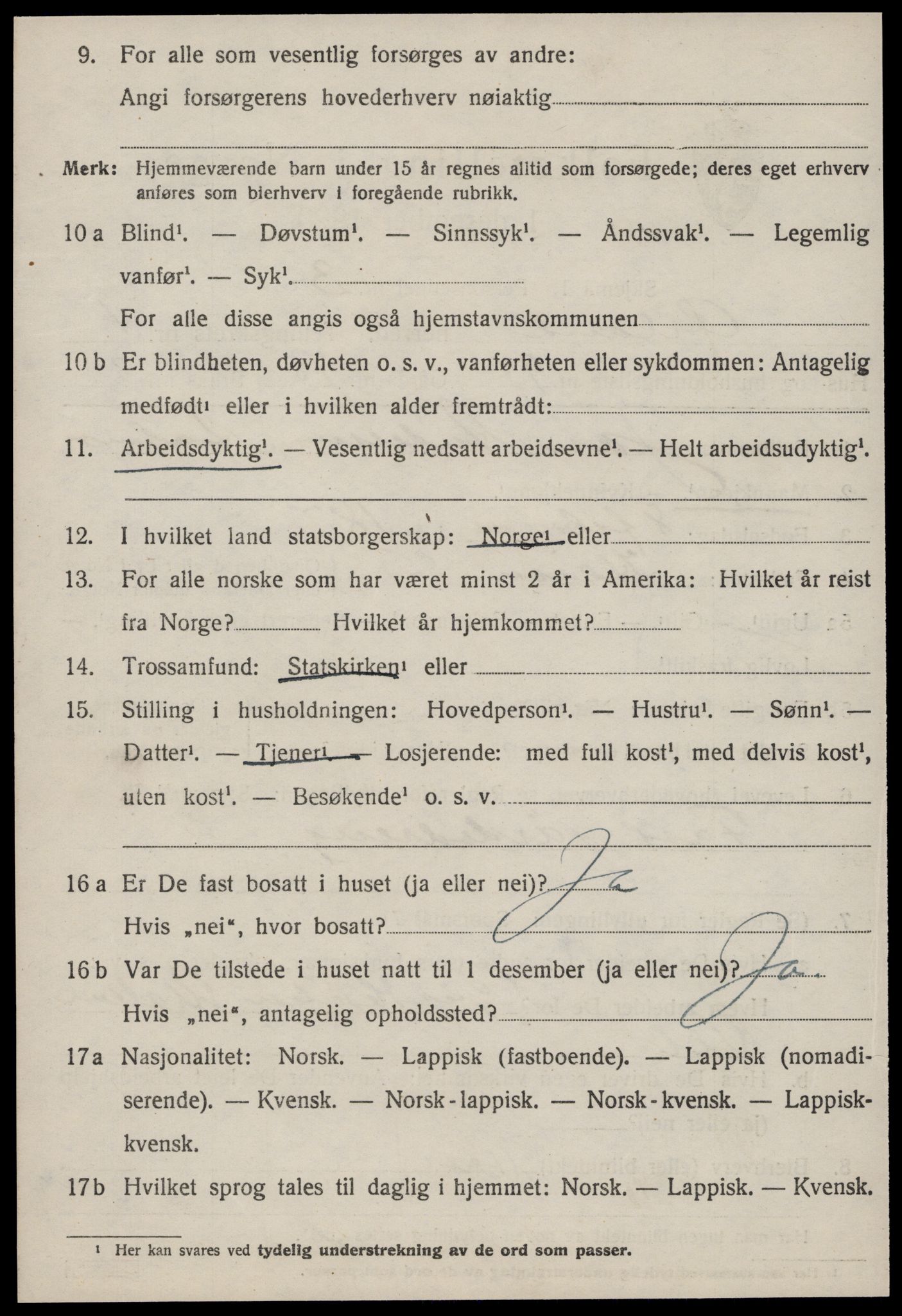 SAT, 1920 census for Ørland, 1920, p. 4480