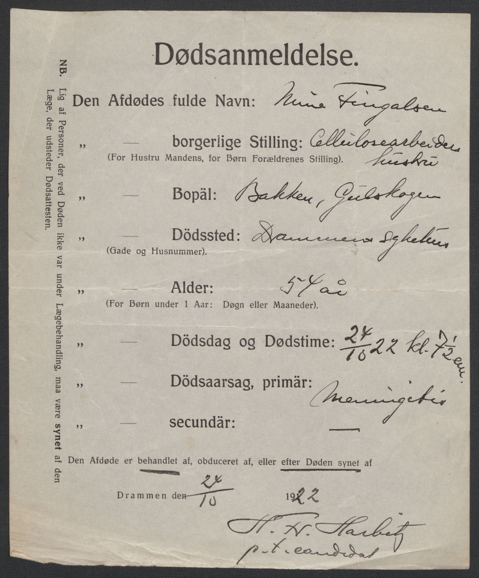 Skoger lensmannskontor, AV/SAKO-A-548/H/Ha/L0006: Dødsfallsprotokoll, 1916-1923